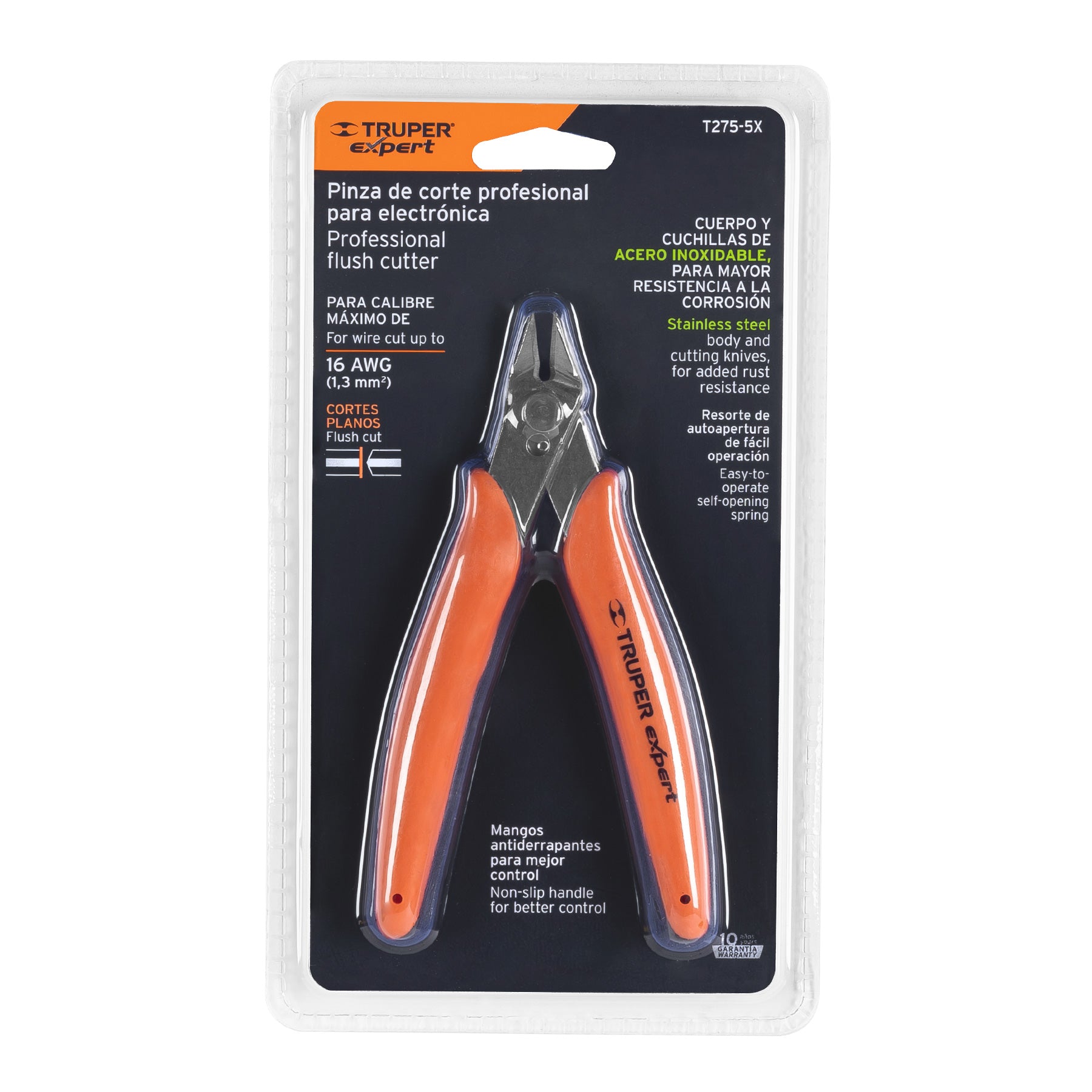 Pinza 5" de corte para electrónica, TRUPER EXPERT