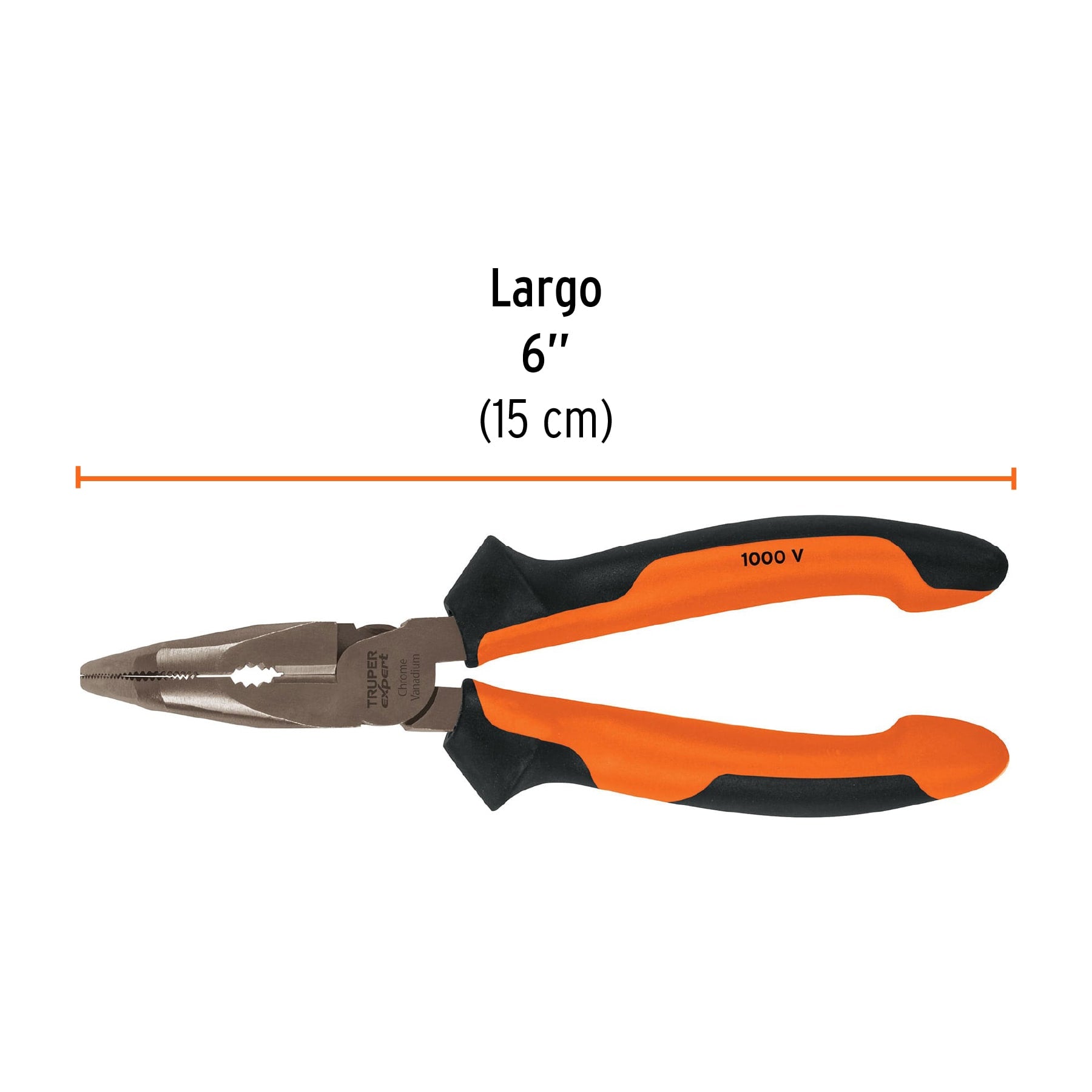 Pinza punta curva 6" mango Comfort Grip, TRUPER EXPERT