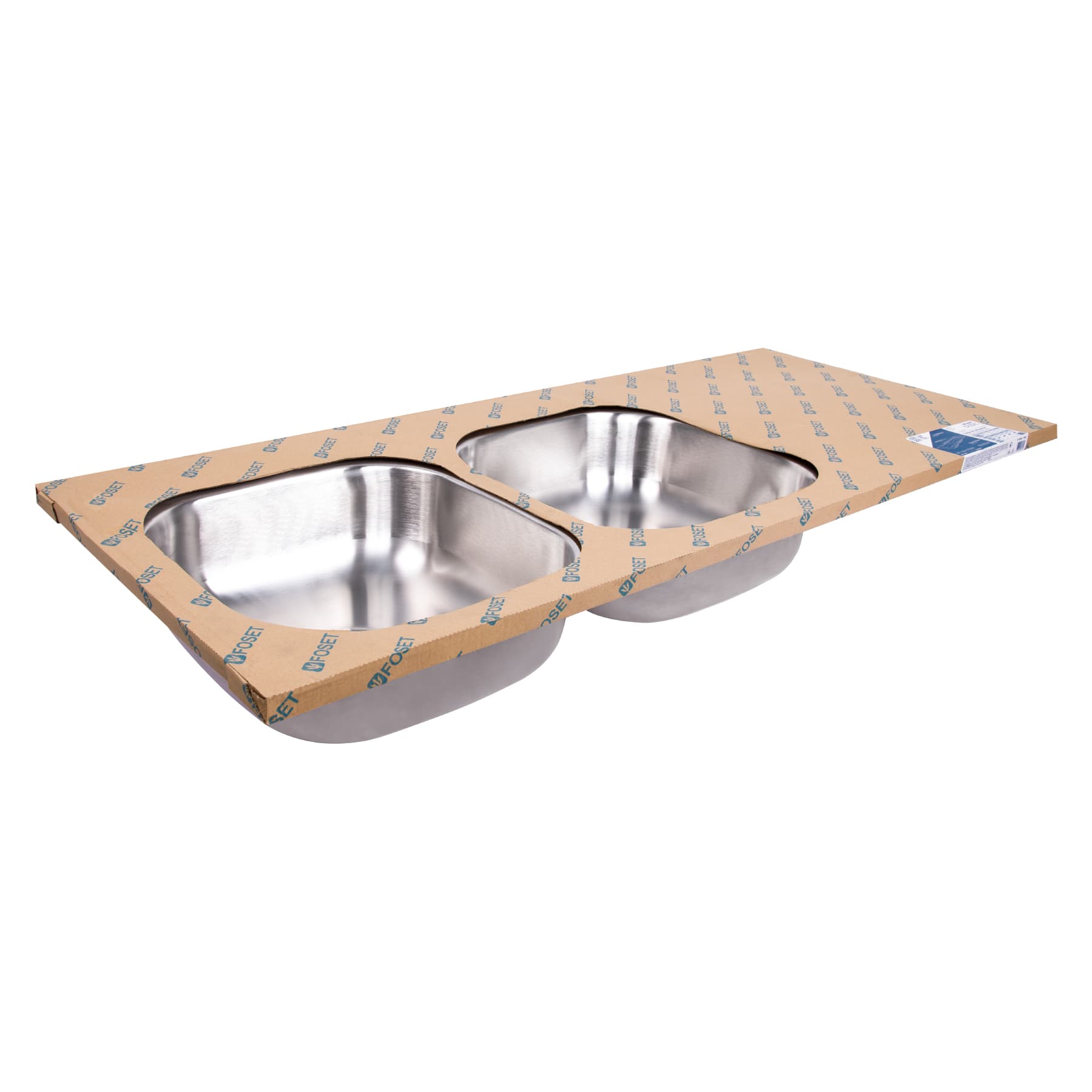 Tarja de empotrar 120x50cm doble tina izquierda, FOSET BASIC