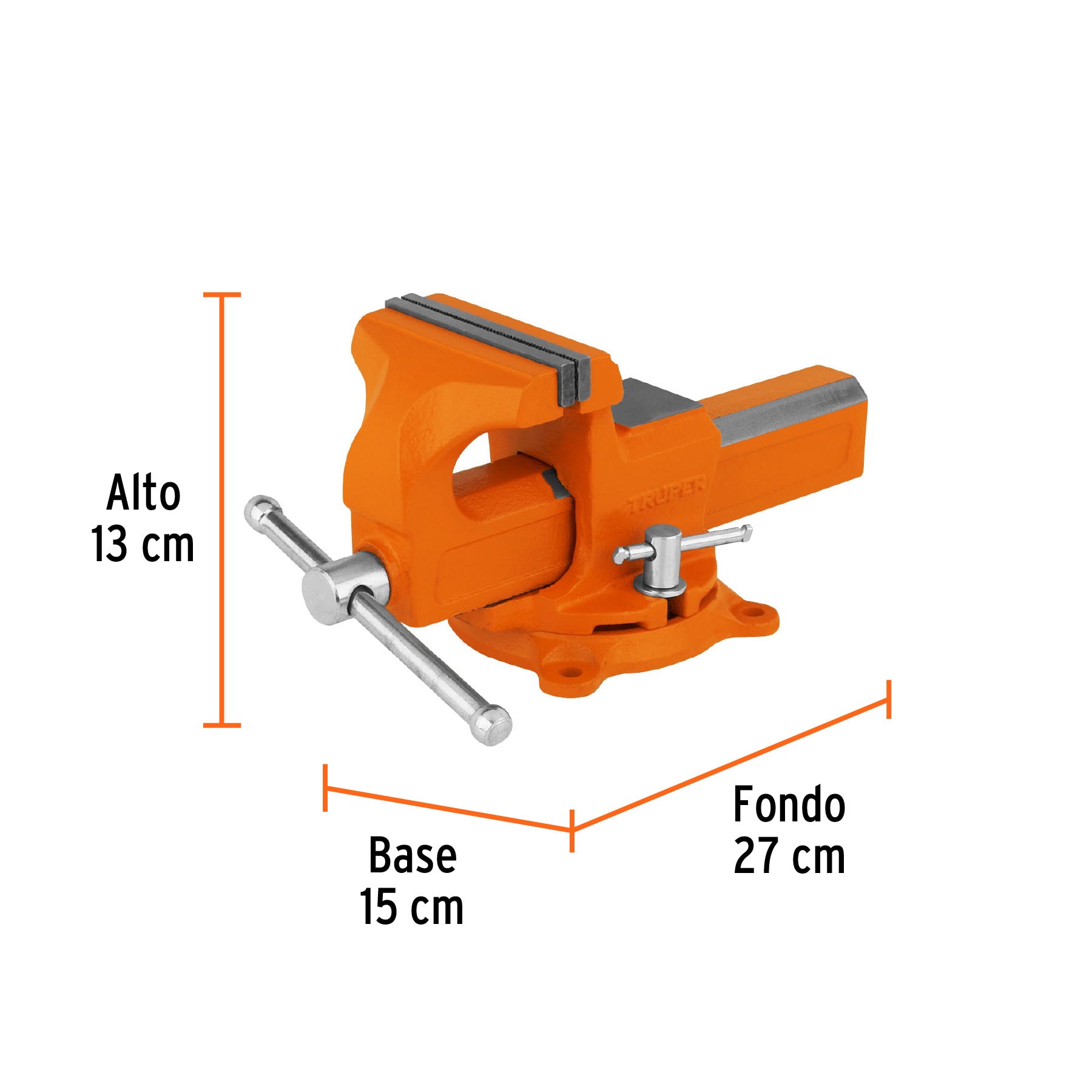 Tornillo de banco 4" tipo europeo de hierro nodular, TRUPER