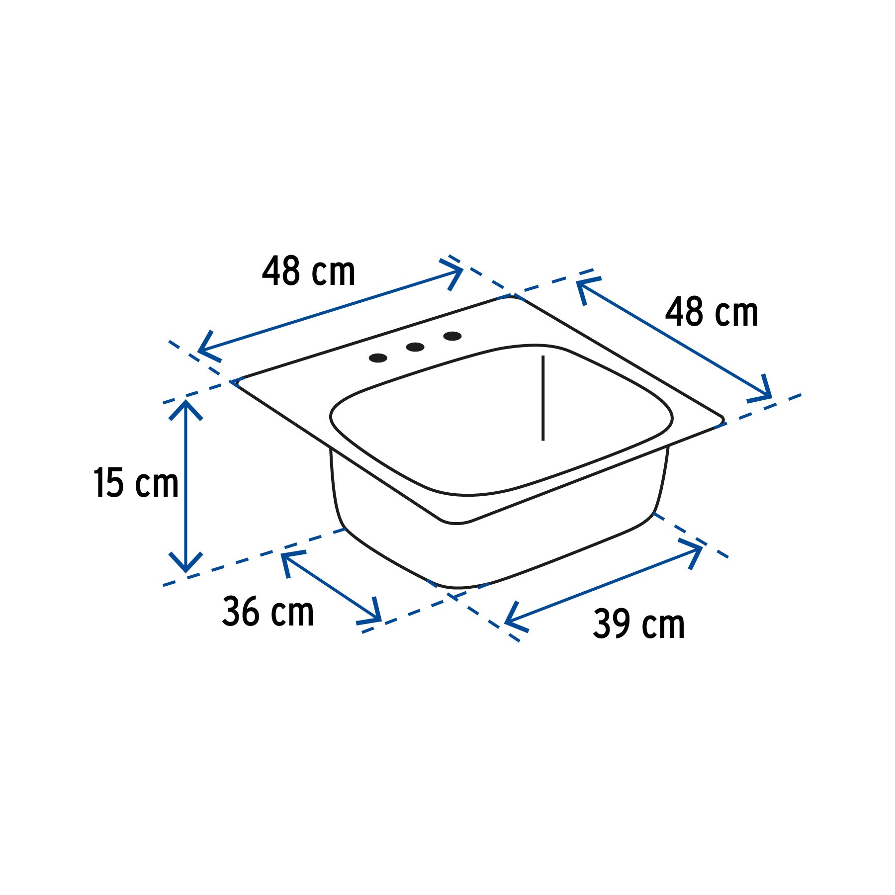 Tarja de empotrar sencilla 48x48cm, FOSET BASIC
