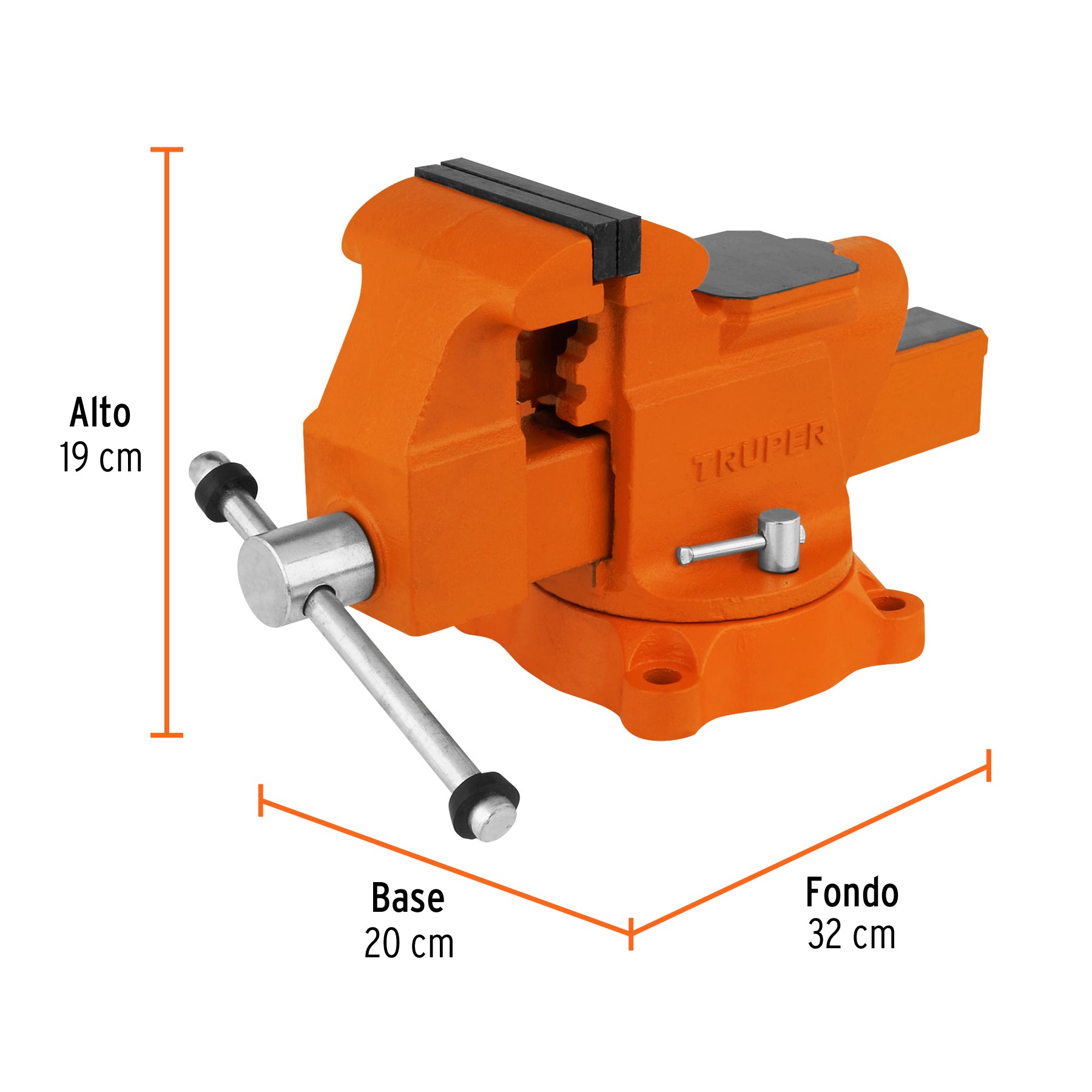 Tornillo de banco 4" uso industrial de hierro nodular