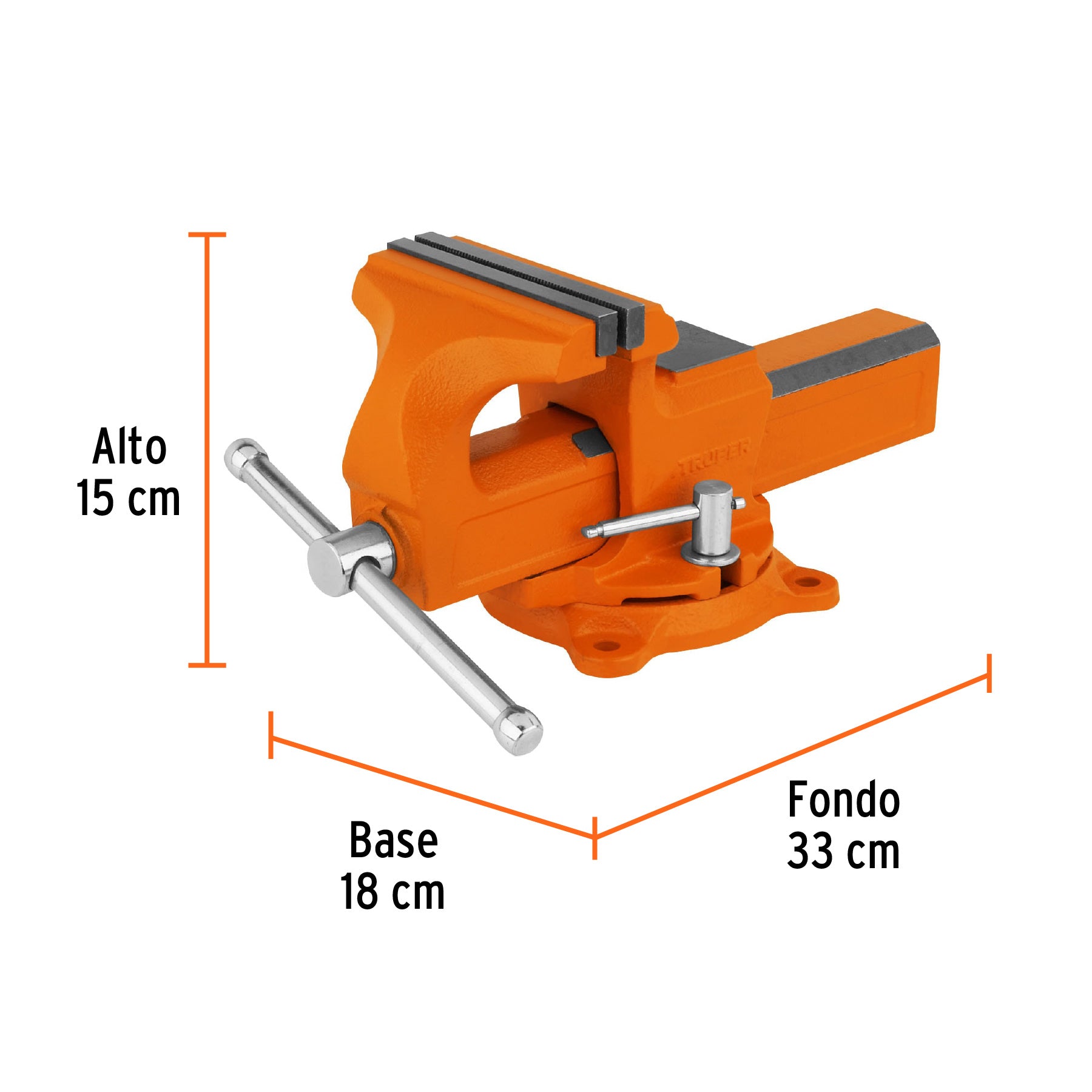 Tornillo de banco 5" tipo europeo de hierro nodular, TRUPER