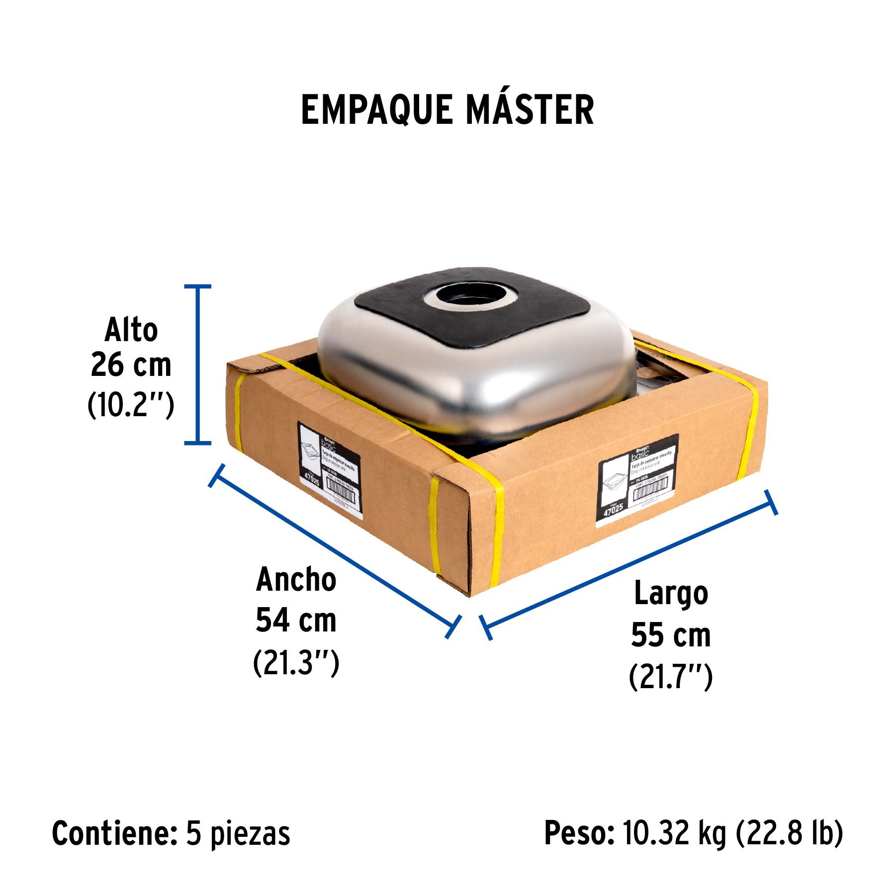 Tarja de empotrar sencilla 50x53cm, FOSET BASIC - Empaque