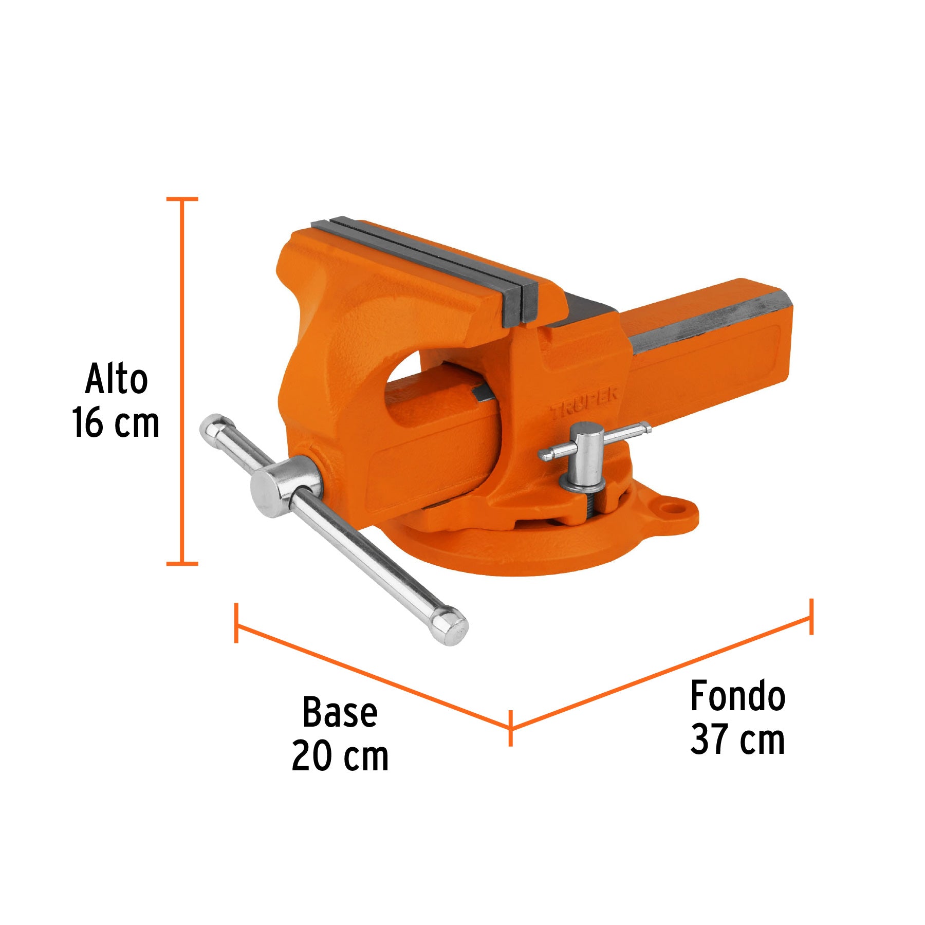 Tornillo de banco 6" tipo europeo de hierro nodular, TRUPER