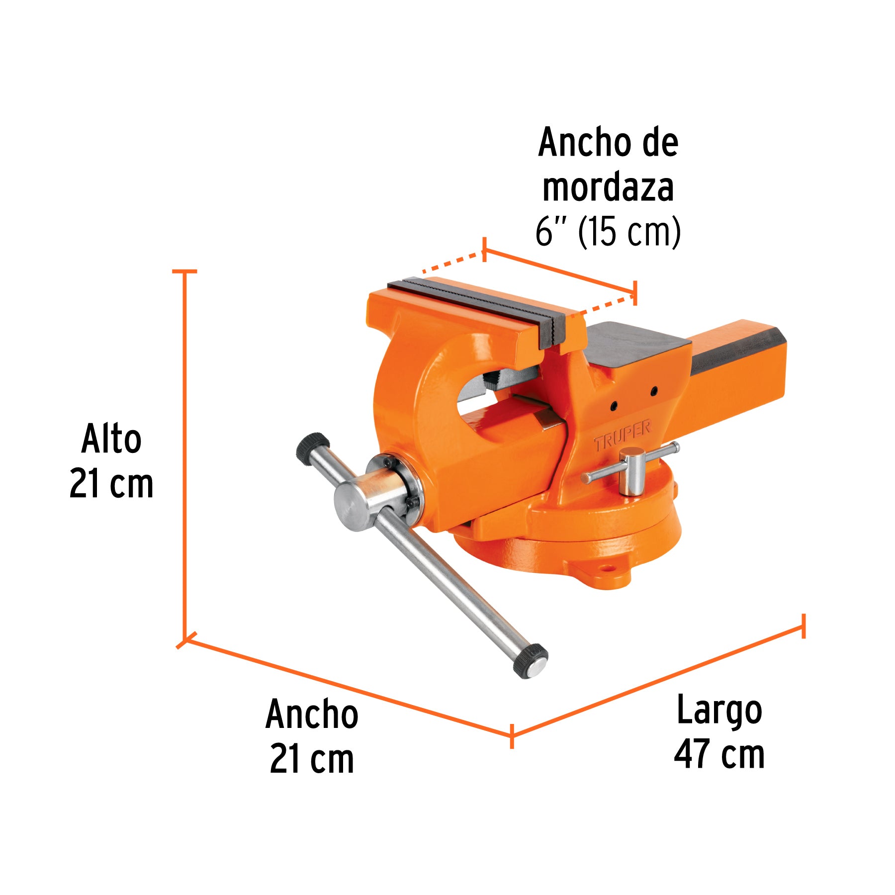 Tornillo de banco 6" industrial de hierro dúctil, EXPERT