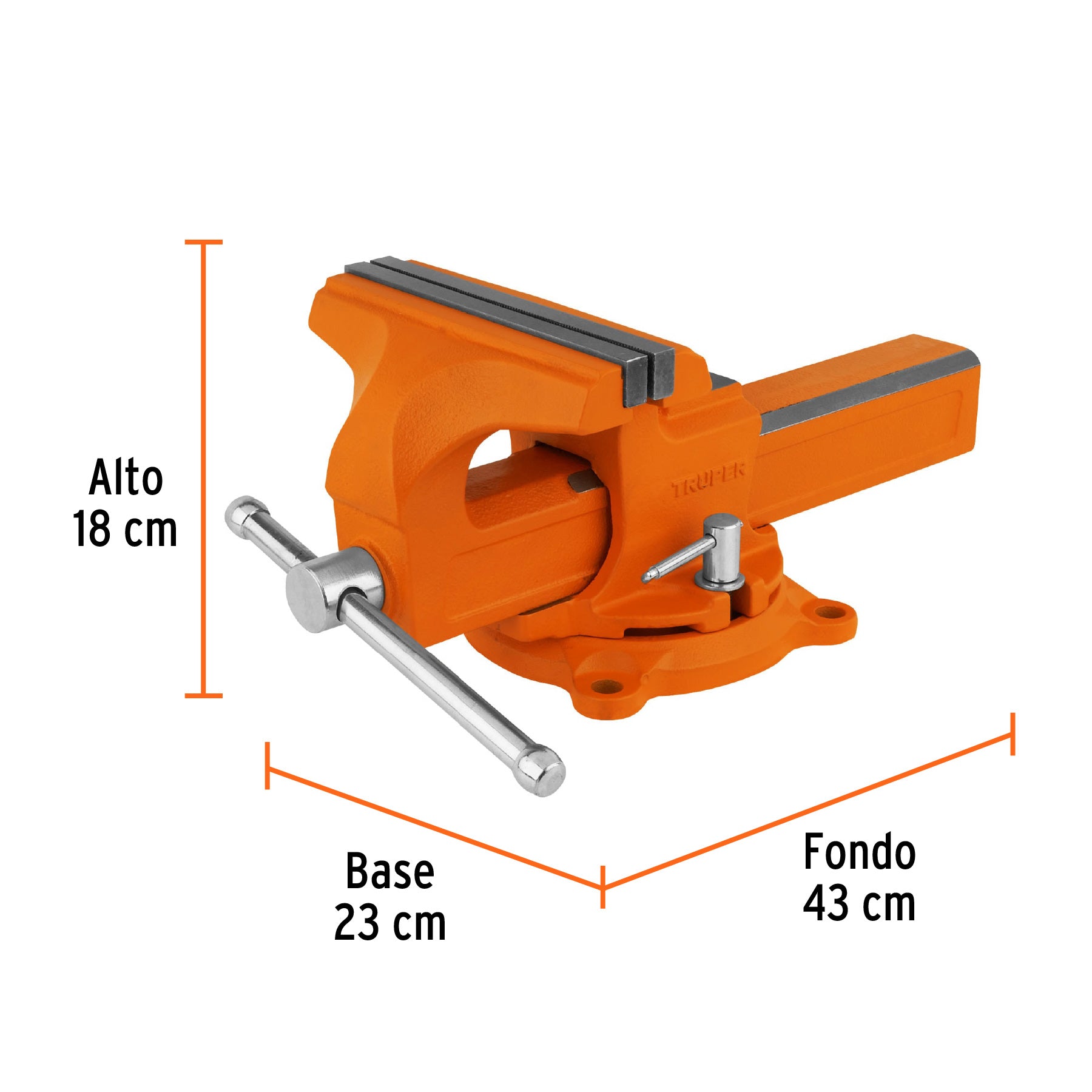 Tornillo de banco 8" tipo europeo de hierro nodular, TRUPER