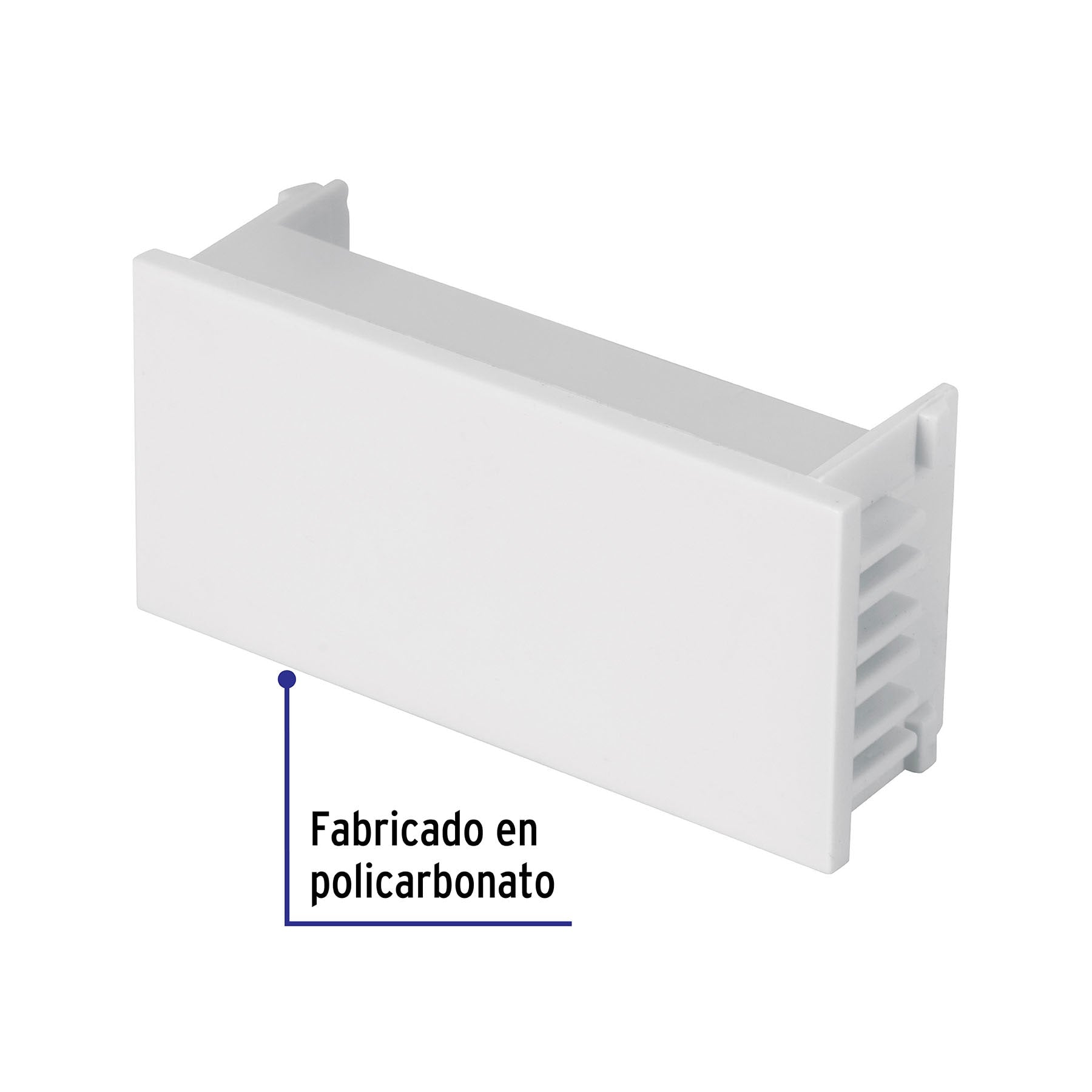 Tapón ciego, 1 módulo, línea Española, color blanco, VOLTECK