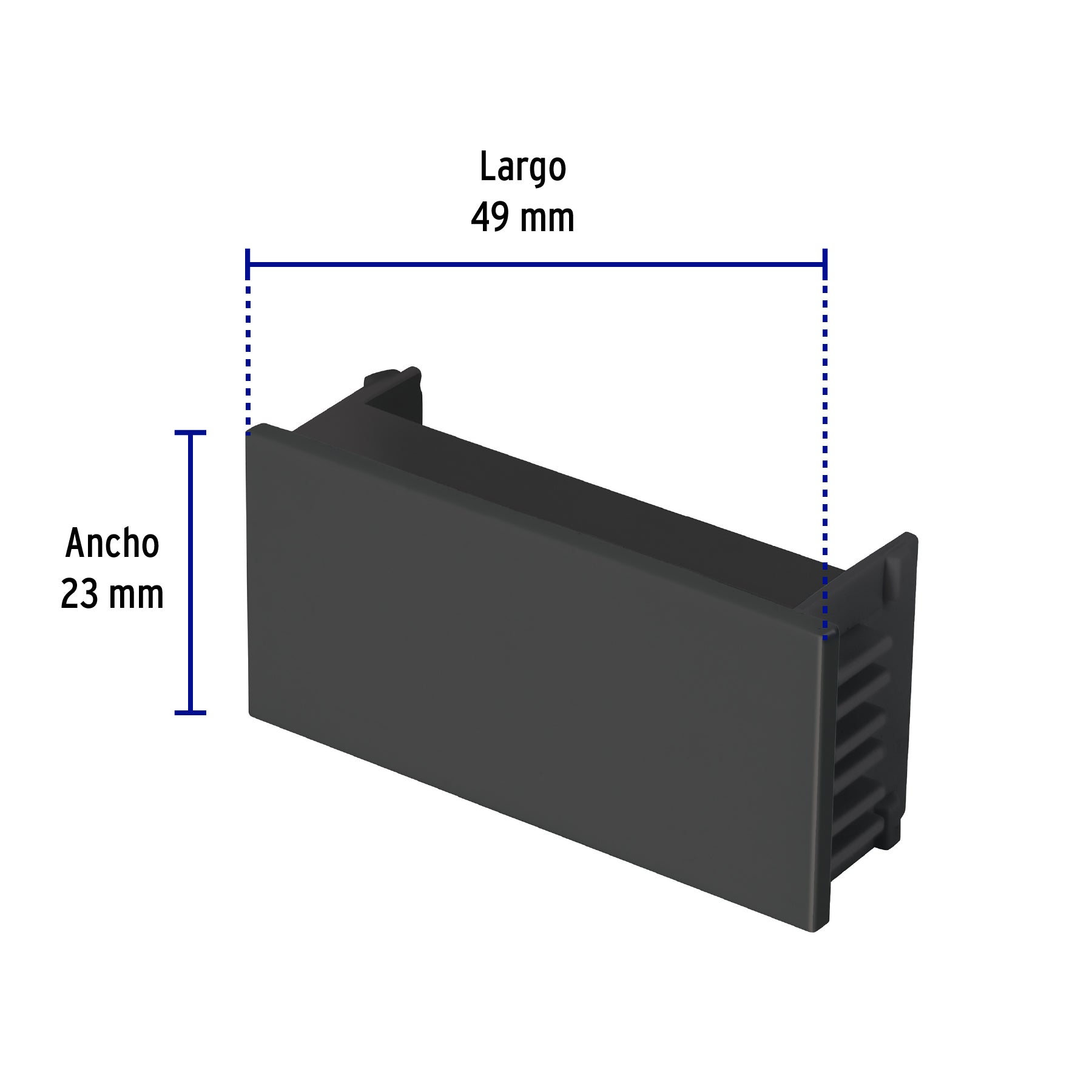 Tapón ciego, 1 módulo, línea Española, color negro, VOLTECK