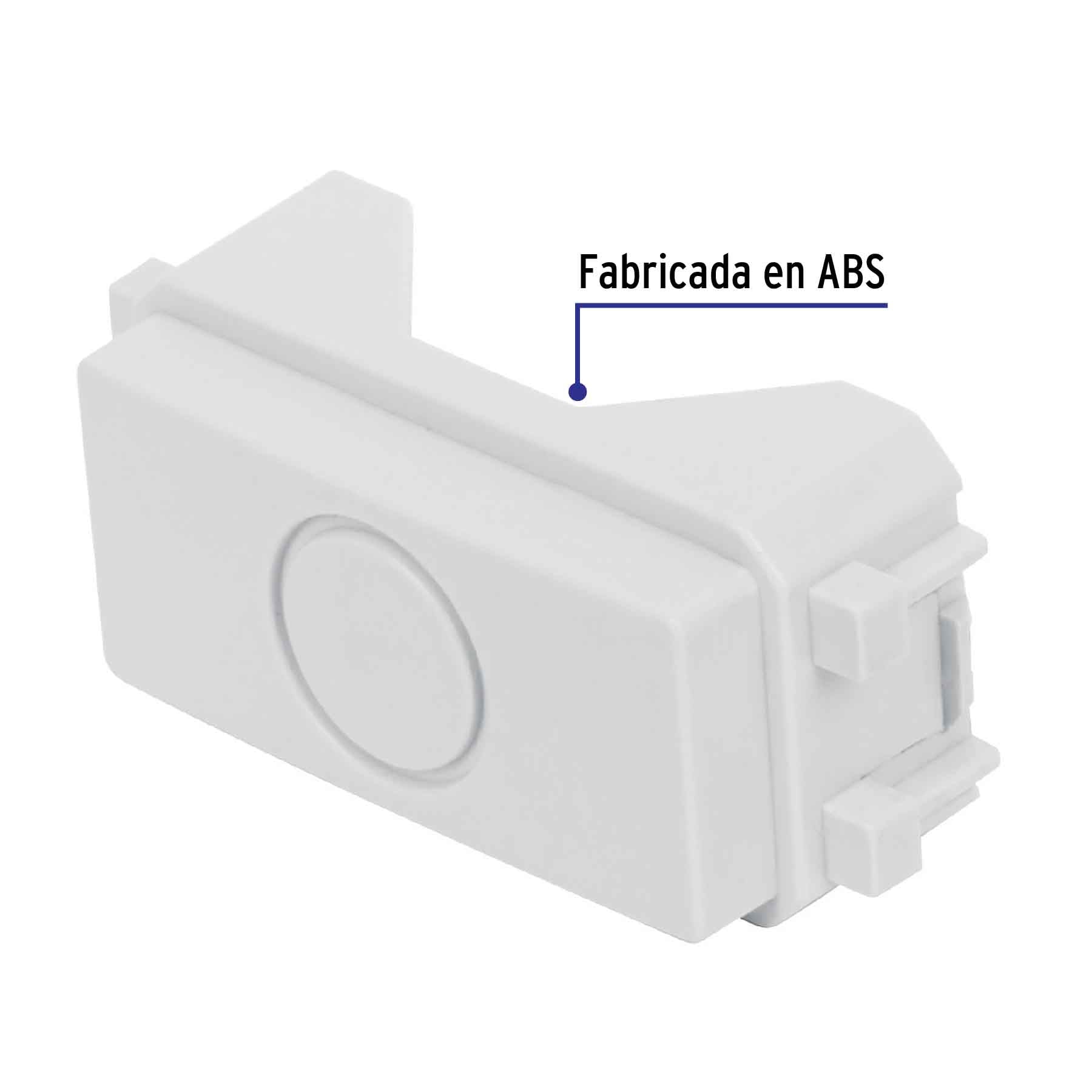 Módulo (tapón) ciego, línea Italiana, color blanco, VOLTECK