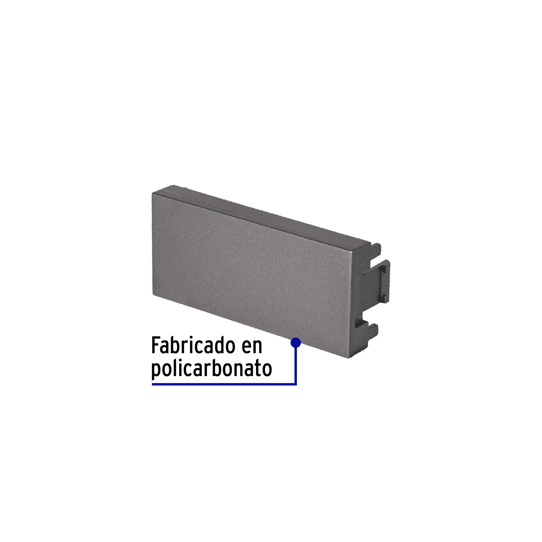 Tapón ciego acero inox de 1 módulo, línea Lisboa, VOLTECK