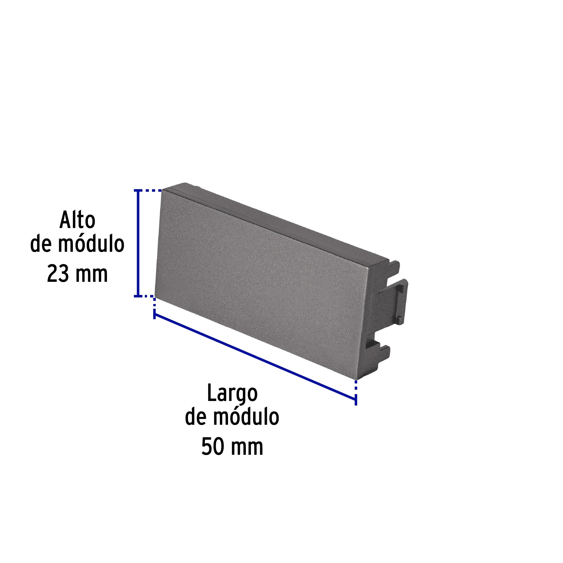 Tapón ciego acero inox de 1 módulo, línea Lisboa, VOLTECK