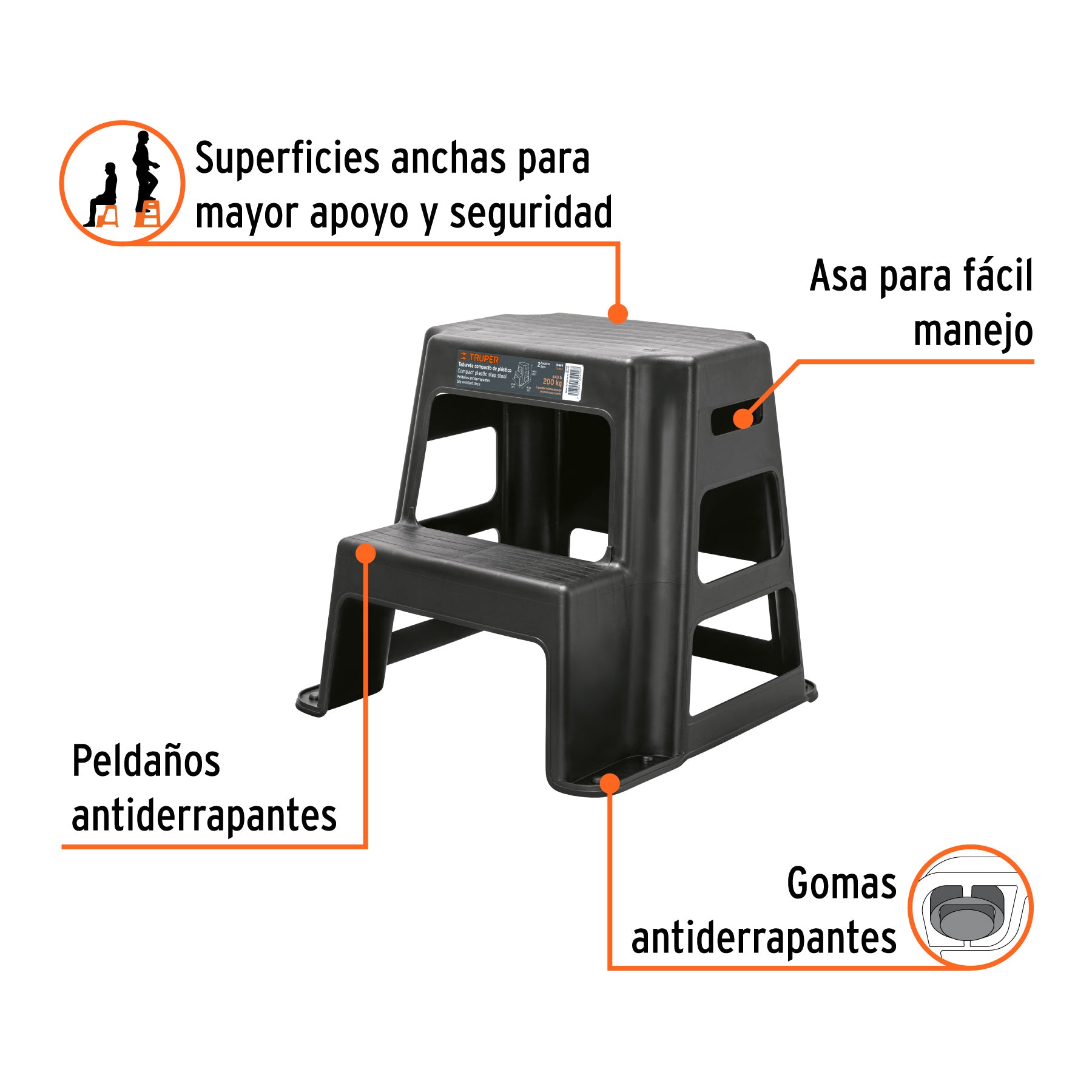 Taburete de 2 peldaños, TRUPER