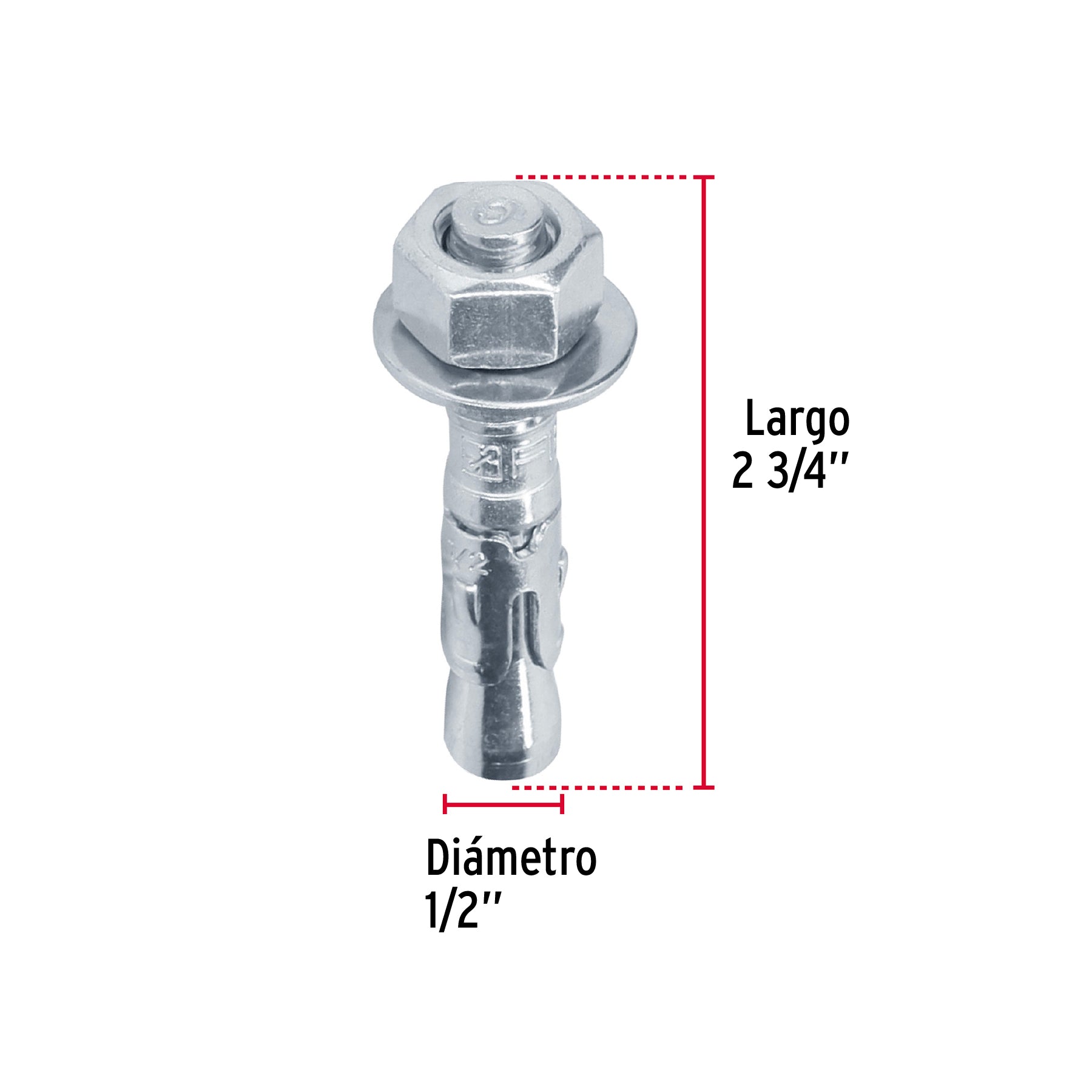 Caja con 25 taquetes arpón de 1/2" x 2-3/4", FIERO