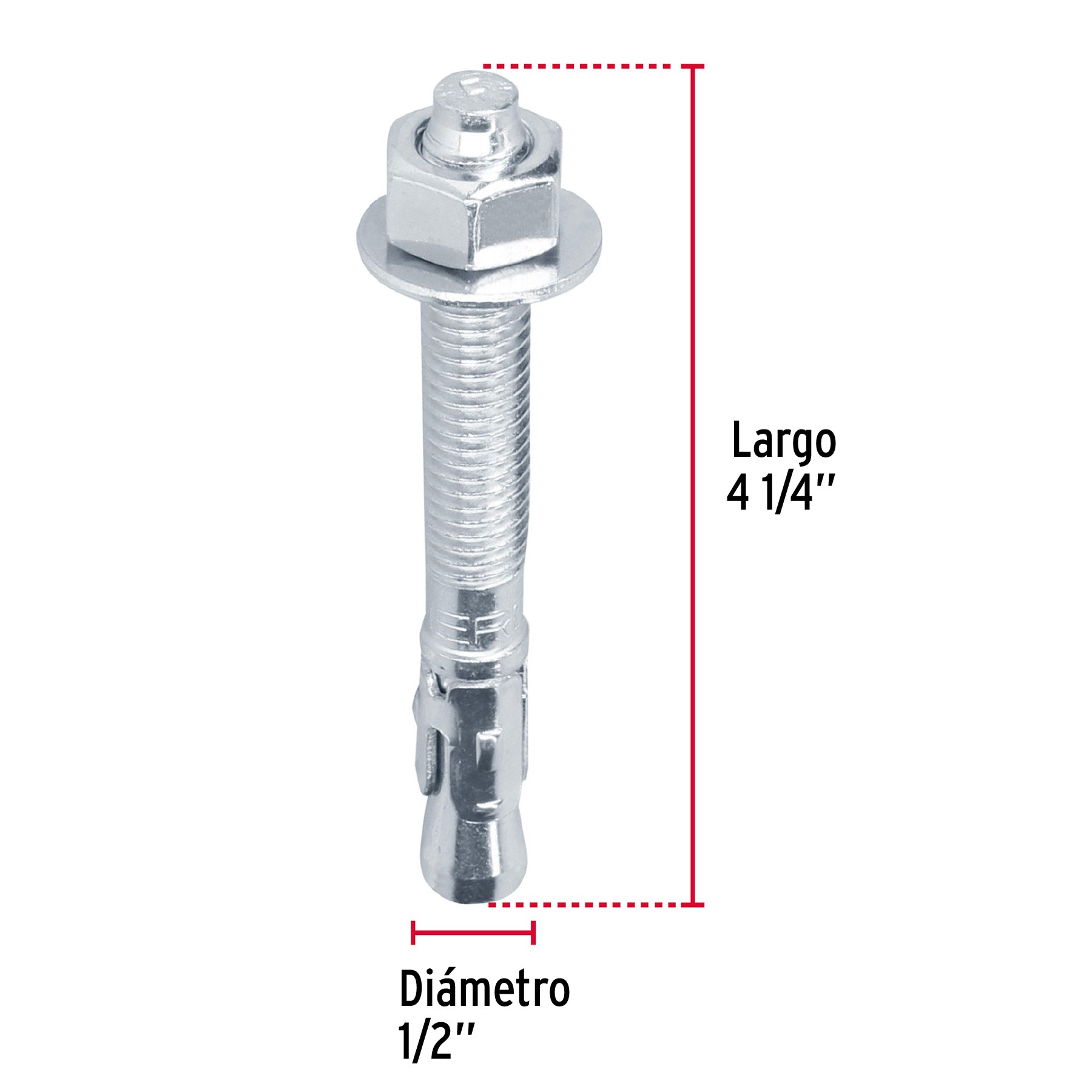 Bolsa con 4 taquetes arpón 1/2" x 4-1/4", FIERO