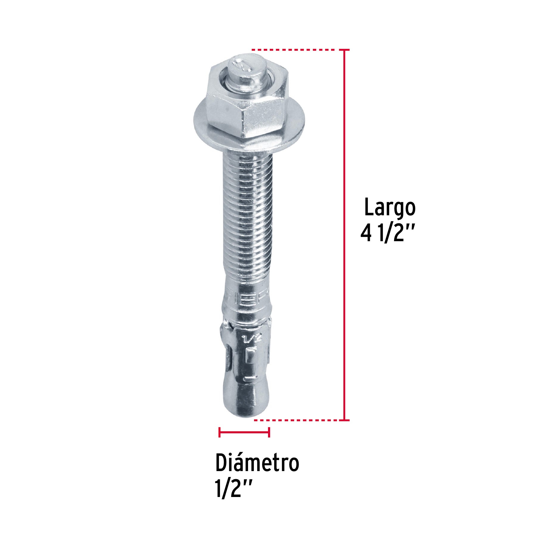 Caja con 25 taquetes arpón de 1/2" x 4-1/2", FIERO