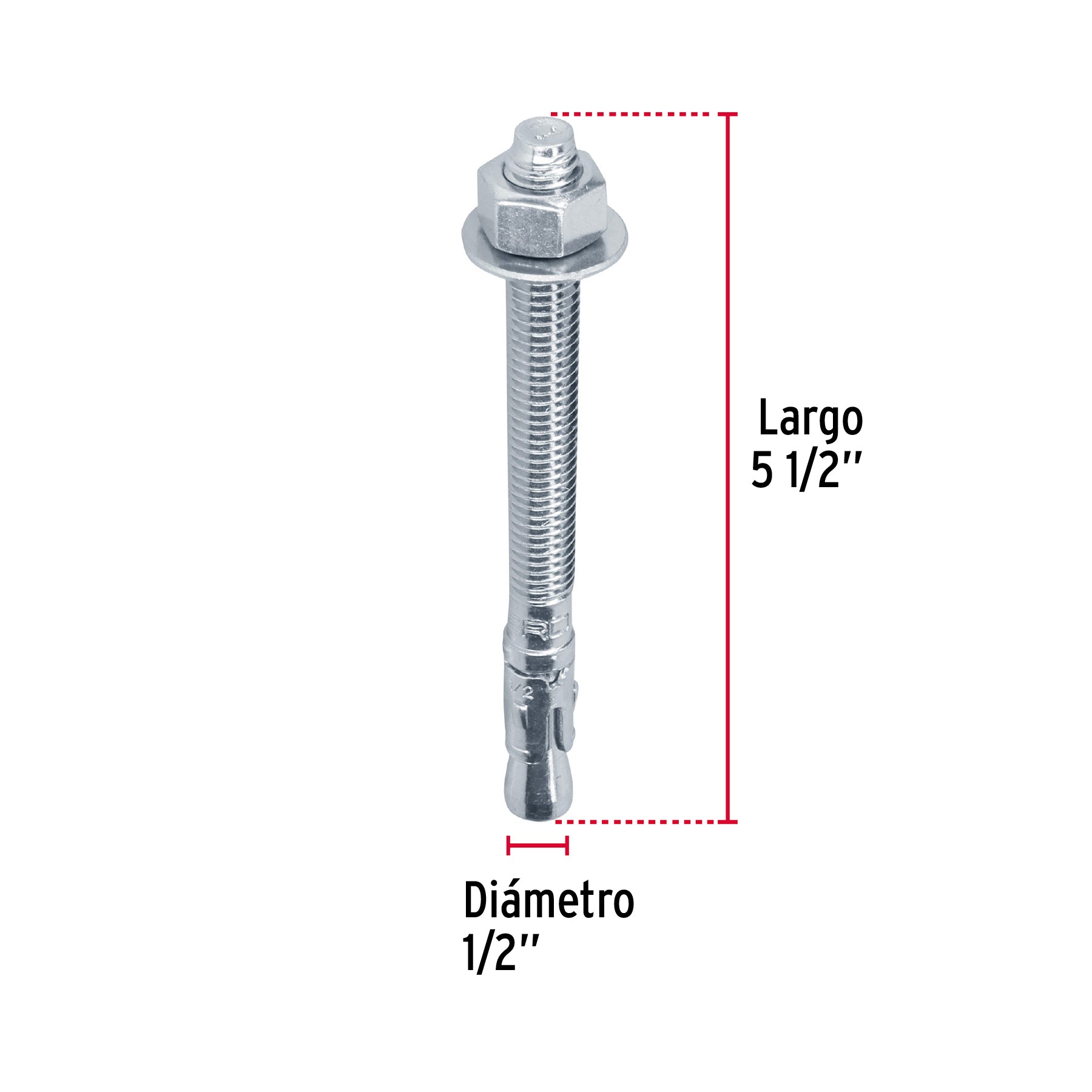 Caja con 25 taquetes arpón de 1/2" x 5-1/2", FIERO