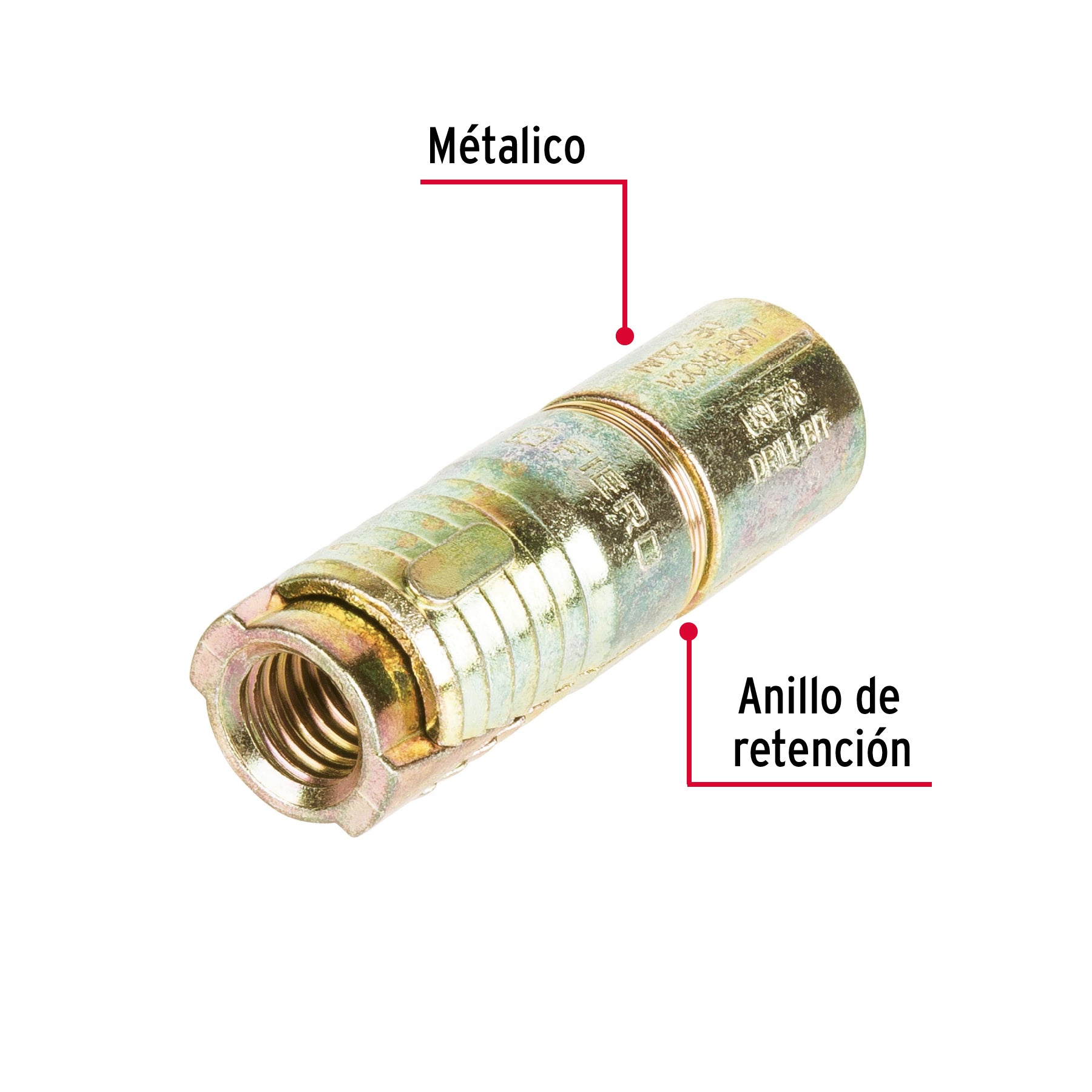 Caja con 25 taquetes expansivos de 1/2" sin tornillo, FIERO