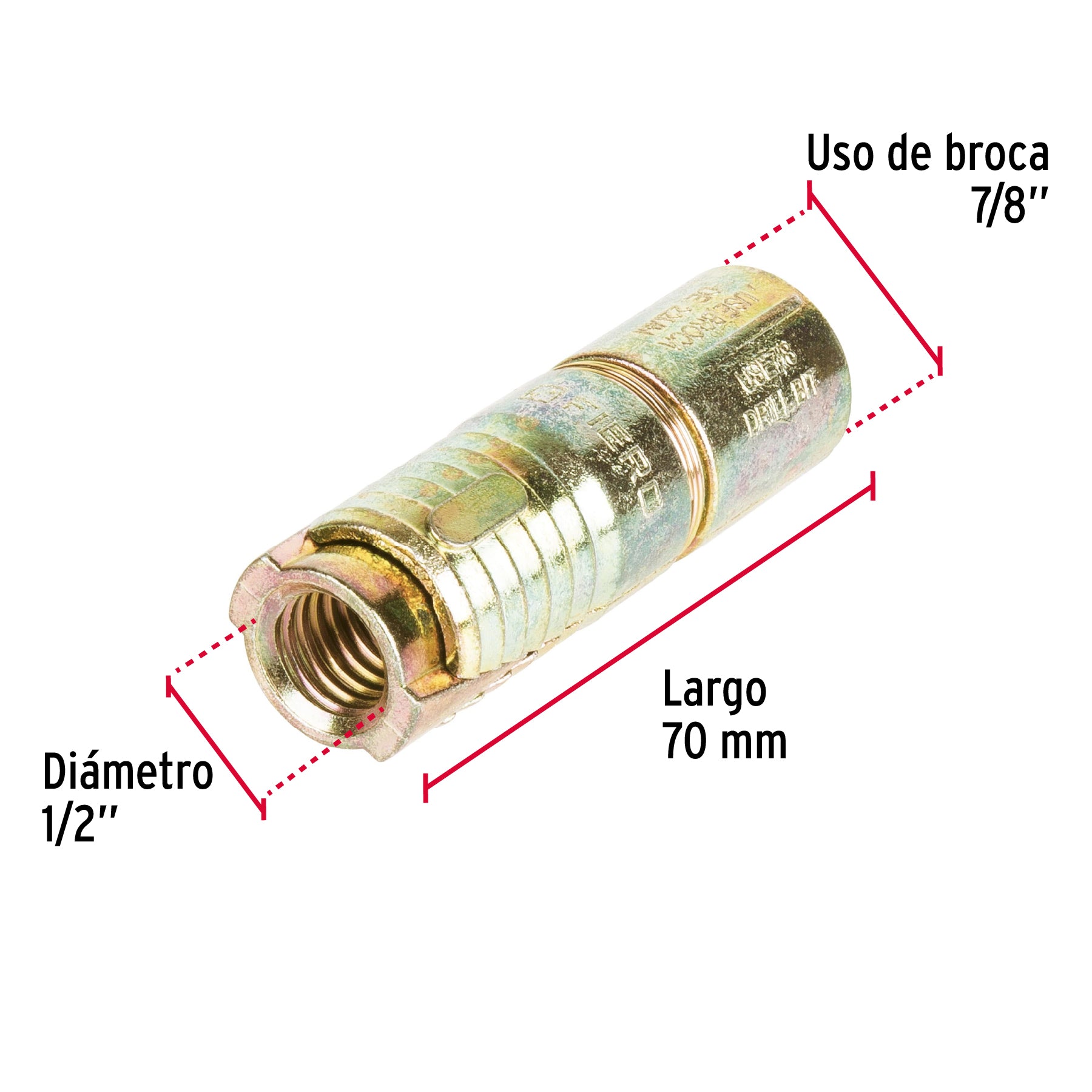 Bolsa con 2 taquetes expansivos de 1/2" sin tornillo, FIERO