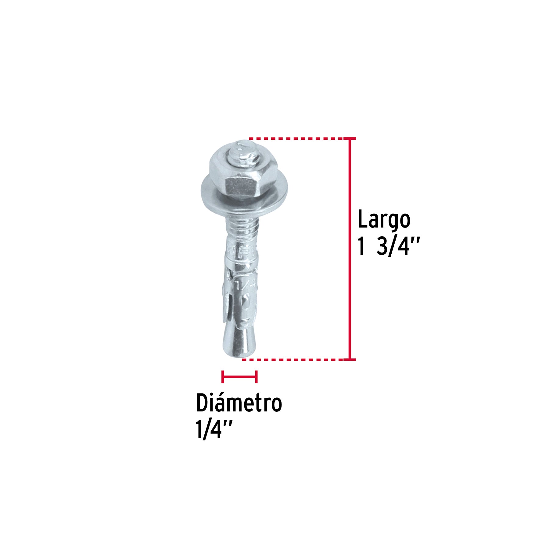 Bolsa con 6 taquetes arpón 1/4" x 1-3/4", FIERO
