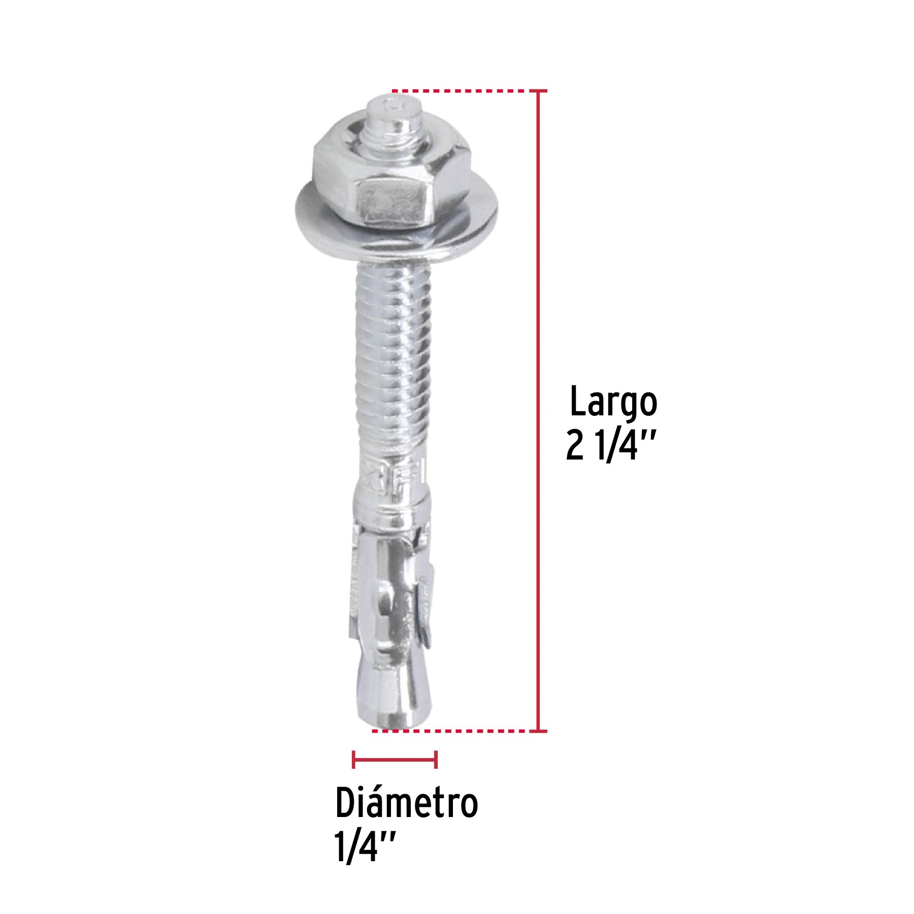 Bolsa con 6 taquetes arpón 1/4" x 2-1/4", FIERO