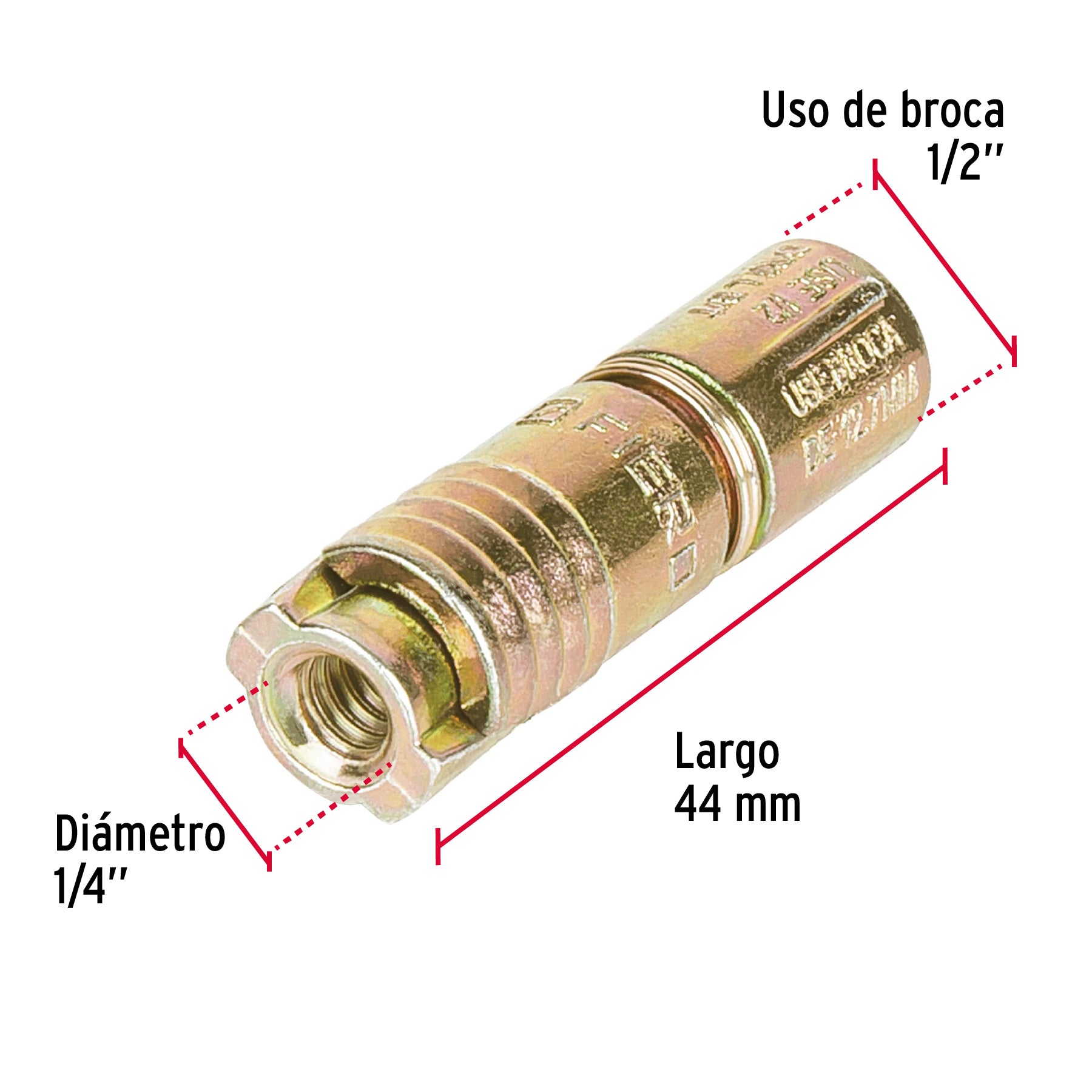 Caja con 100 taquetes expansivos de 1/4" sin tornillo, FIERO