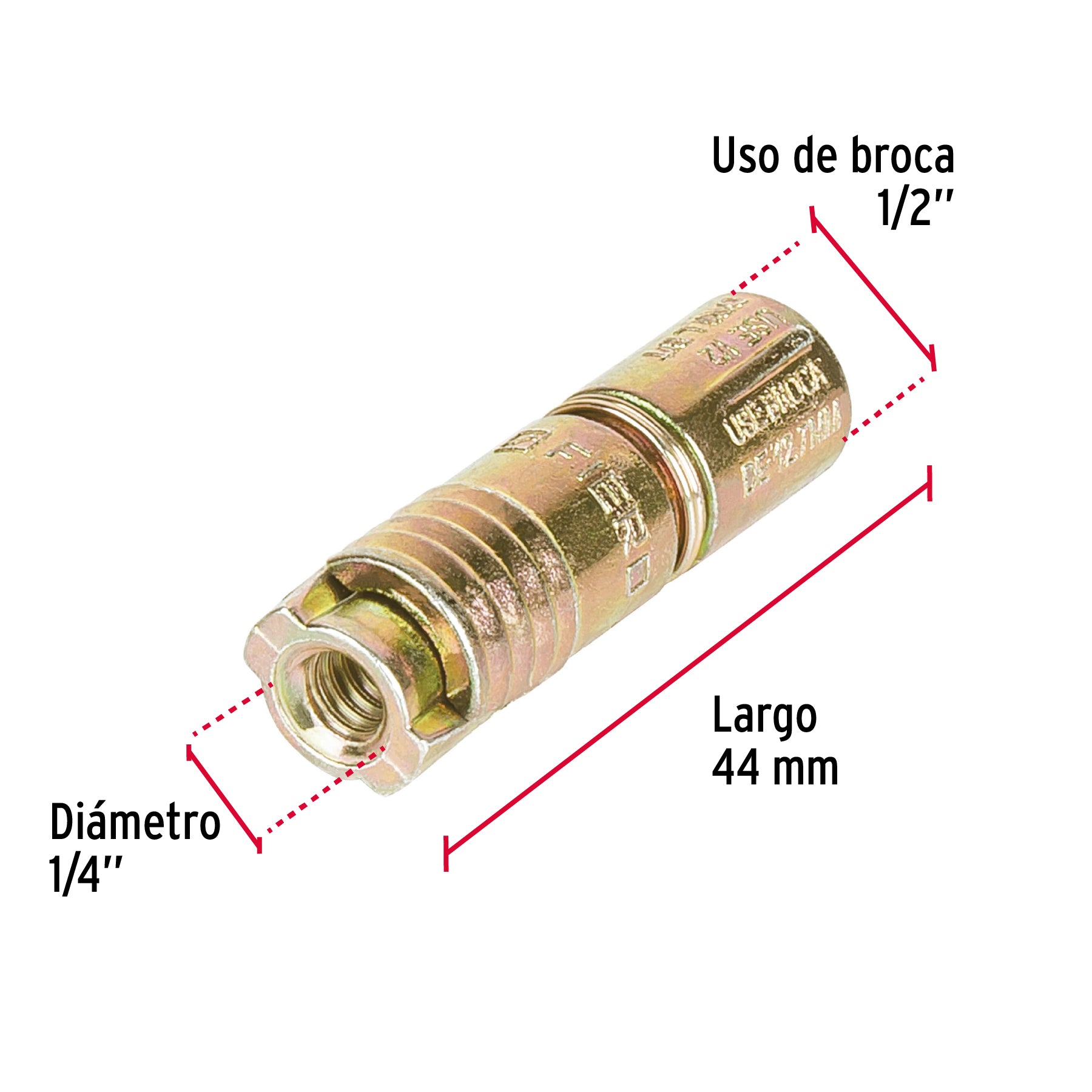 Bolsa con 4 taquetes expansivos de 1/4" sin tornillo, FIERO