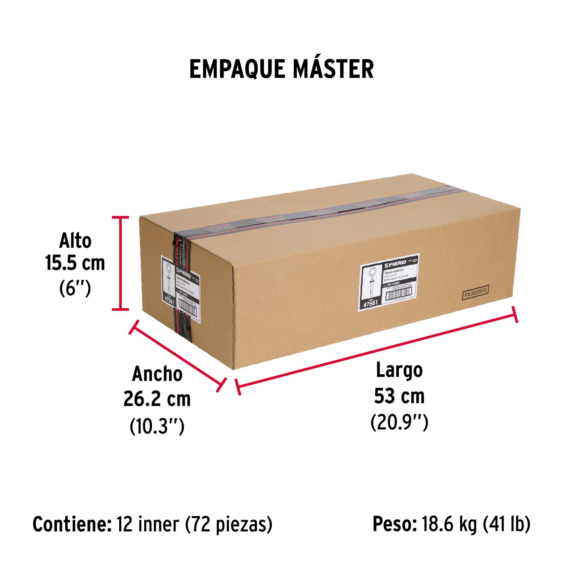 Bolsa con 4 taquetes expansivos 10x65 mm con armella cerrada - Empaque