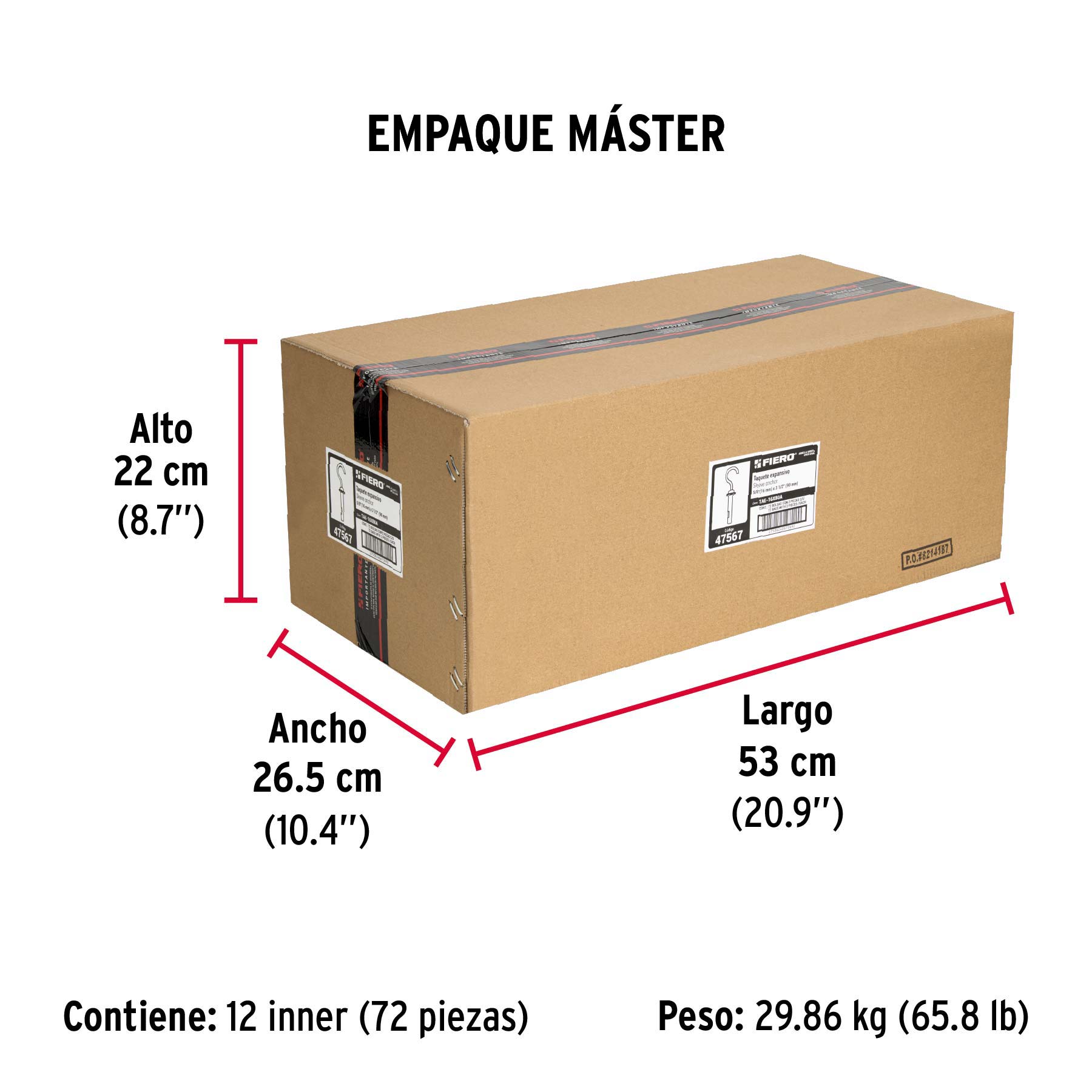 Bolsa con 2 taquetes expansivos 16x90 mm con armella abierta - Empaque