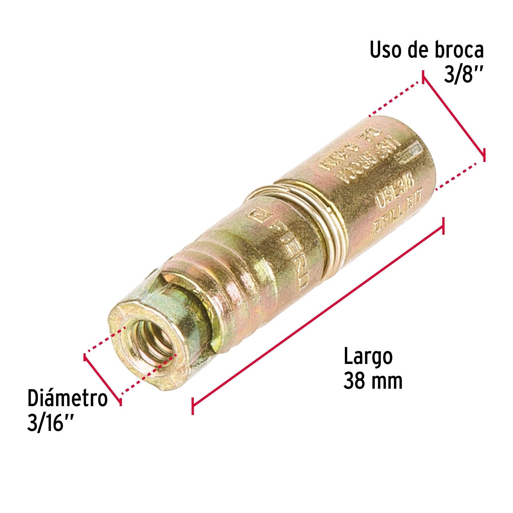 Caja con 100 taquetes expansivos de 3/16" sin tornillo FIERO