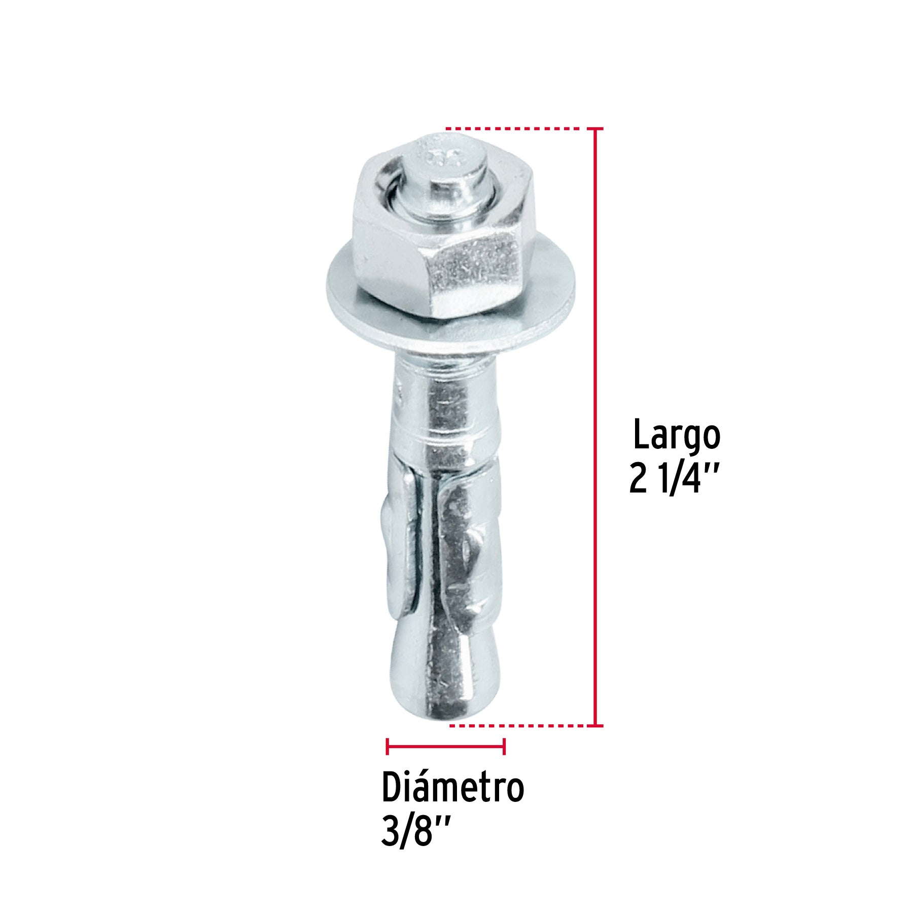 Caja con 50 taquetes arpón de 3/8" x 2-1/4", FIERO