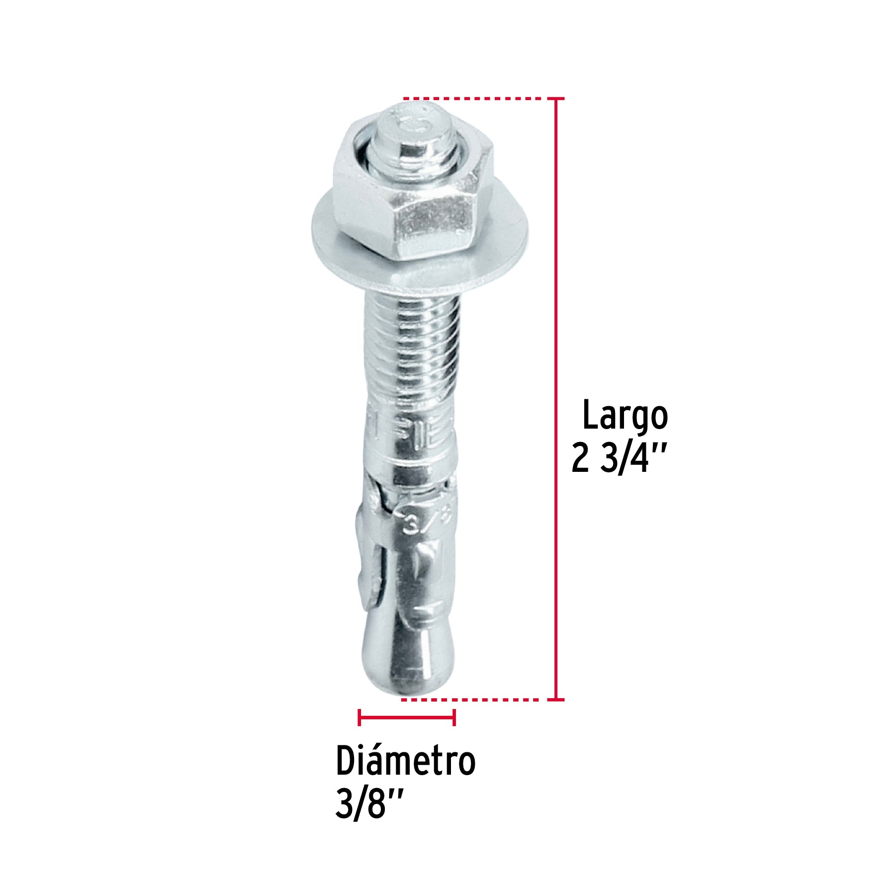 Caja con 50 taquetes arpón de 3/8" x 2-3/4", FIERO