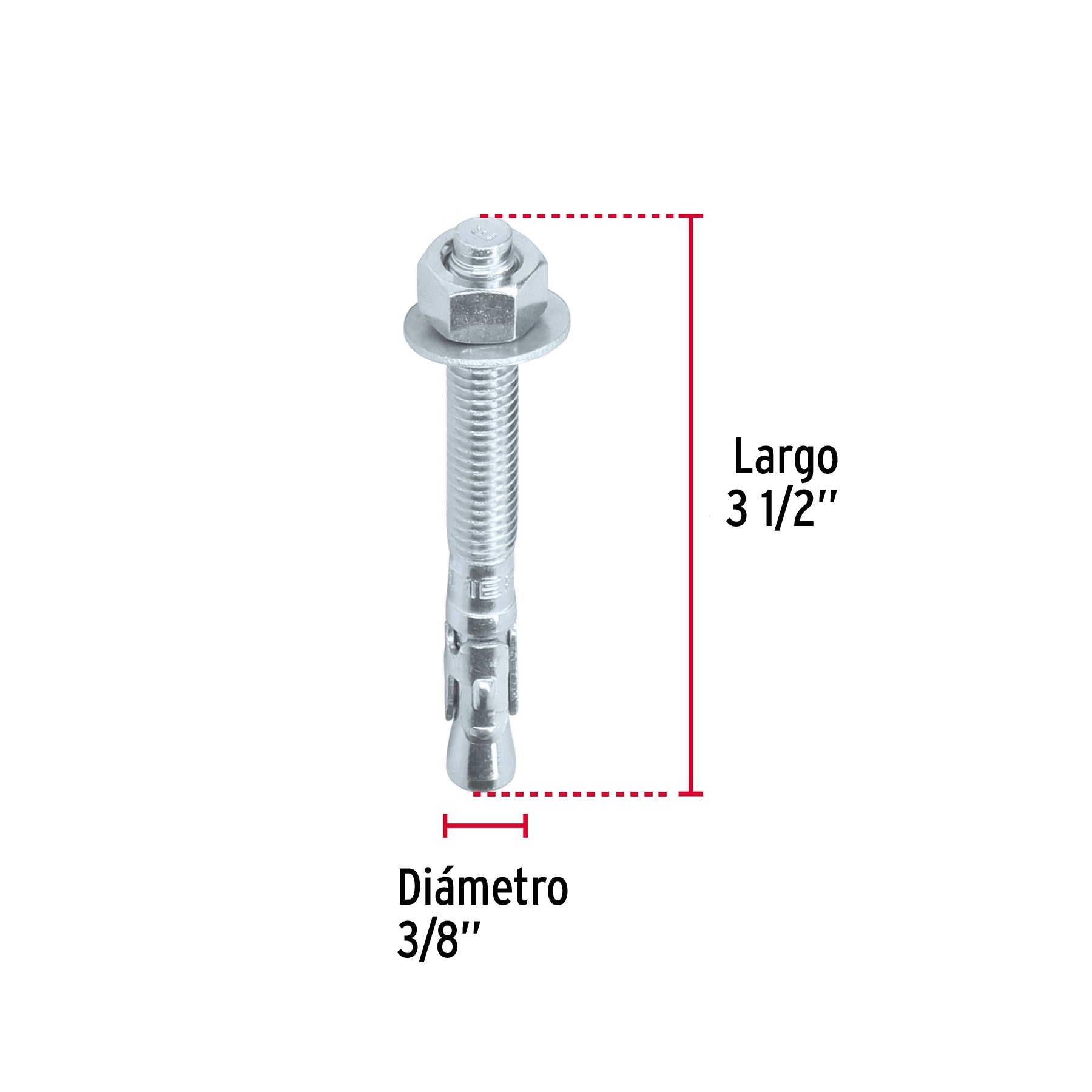 Caja con 50 taquetes arpón de 3/8" x 3-1/2", FIERO