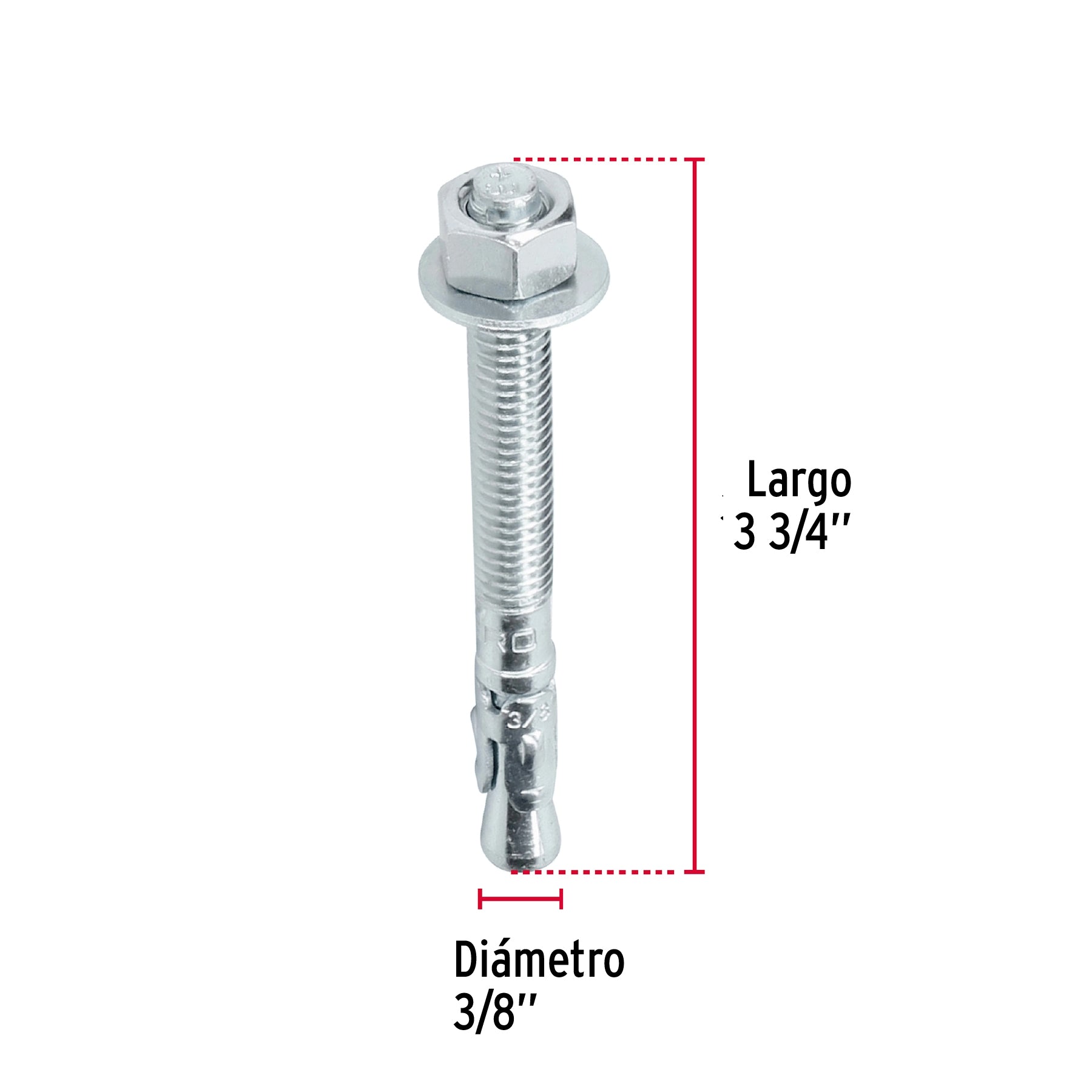 Caja con 50 taquetes arpón de 3/8" x 3-3/4", FIERO