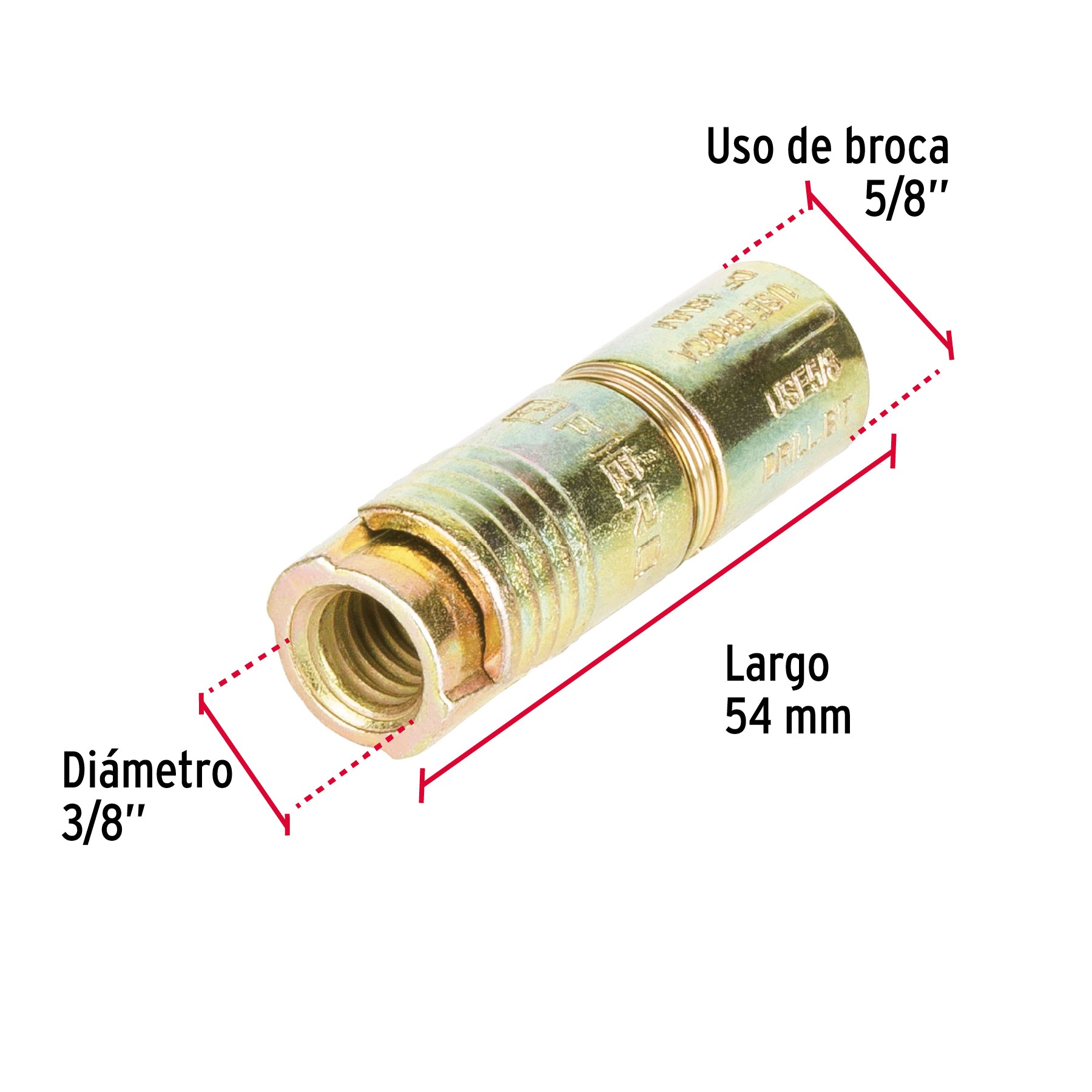 Caja con 50 taquetes expansivos de 3/8" sin tornillo, FIERO