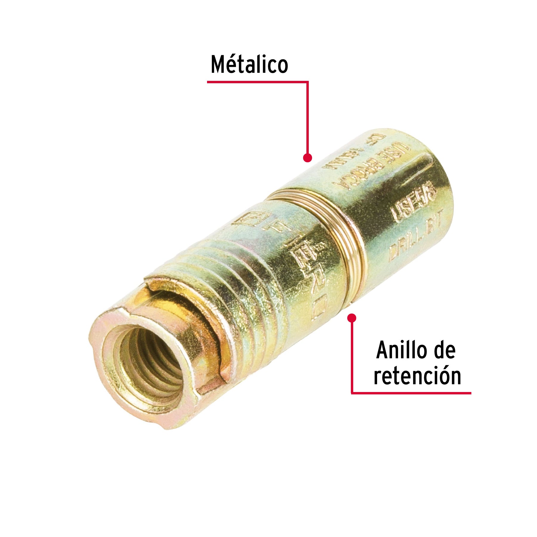 Bolsa con 4 taquetes expansivos de 3/8" sin tornillo, FIERO
