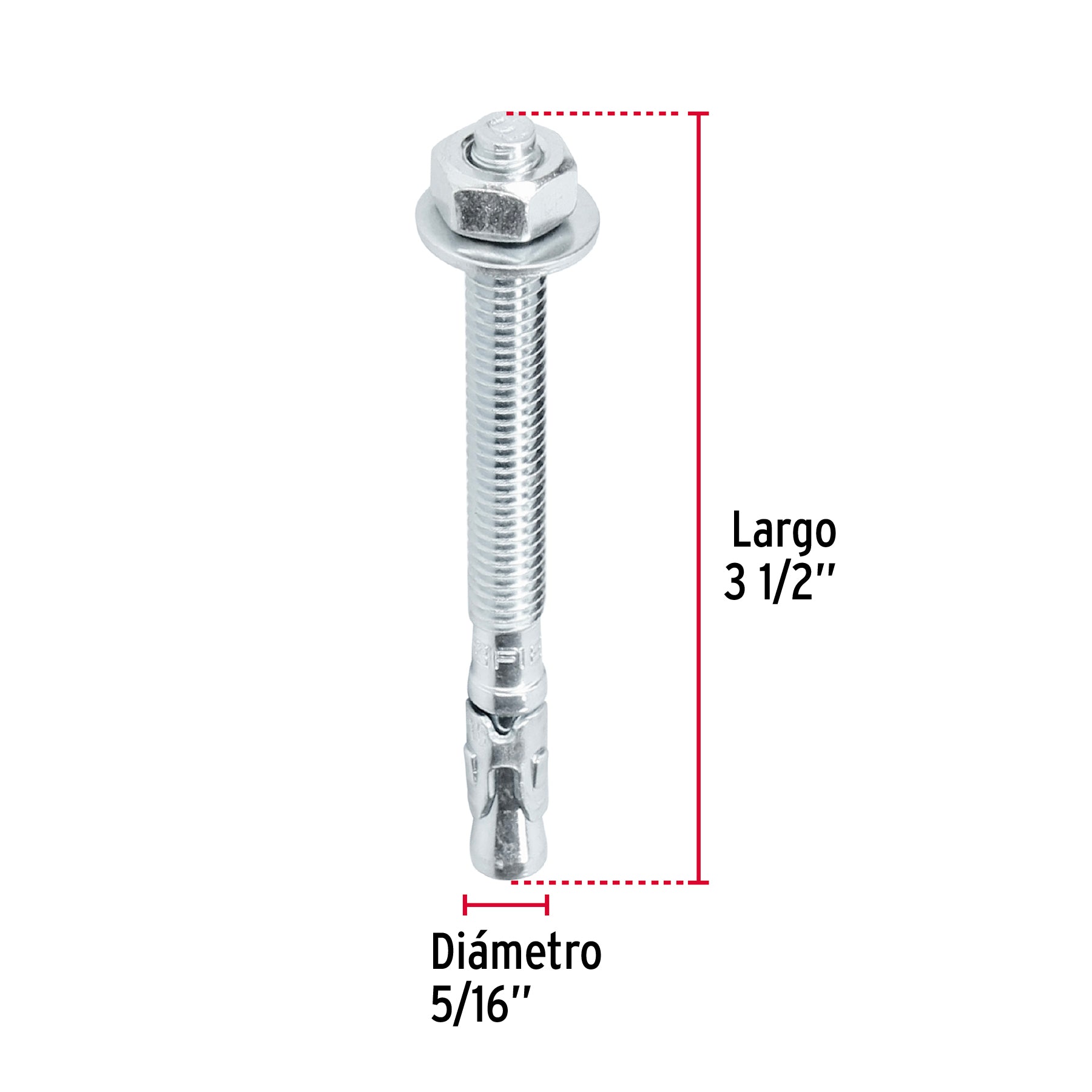 Caja con 100 taquetes arpón de 5/16" x 3-1/2", FIERO
