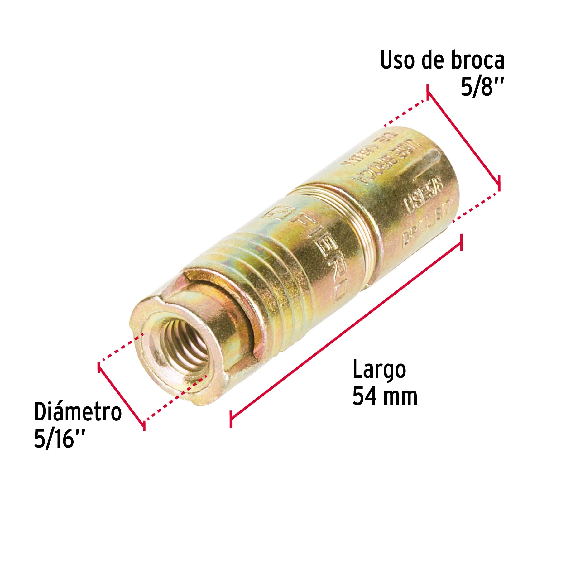 Caja con 50 taquetes expansivos de 5/16" sin tornillo, FIERO