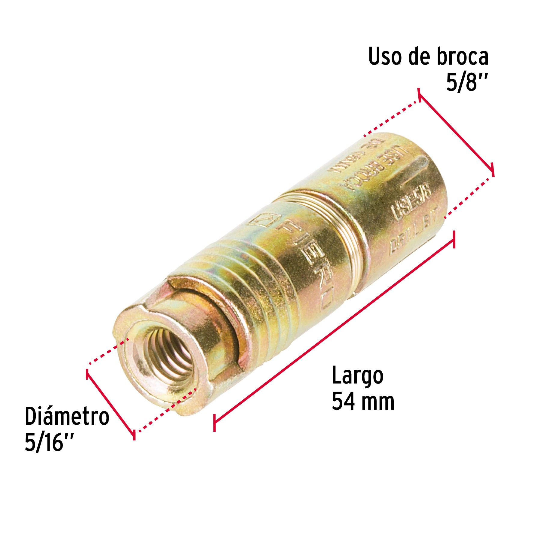 Bolsa con 4 taquetes expansivos de 5/16" sin tornillo, FIERO