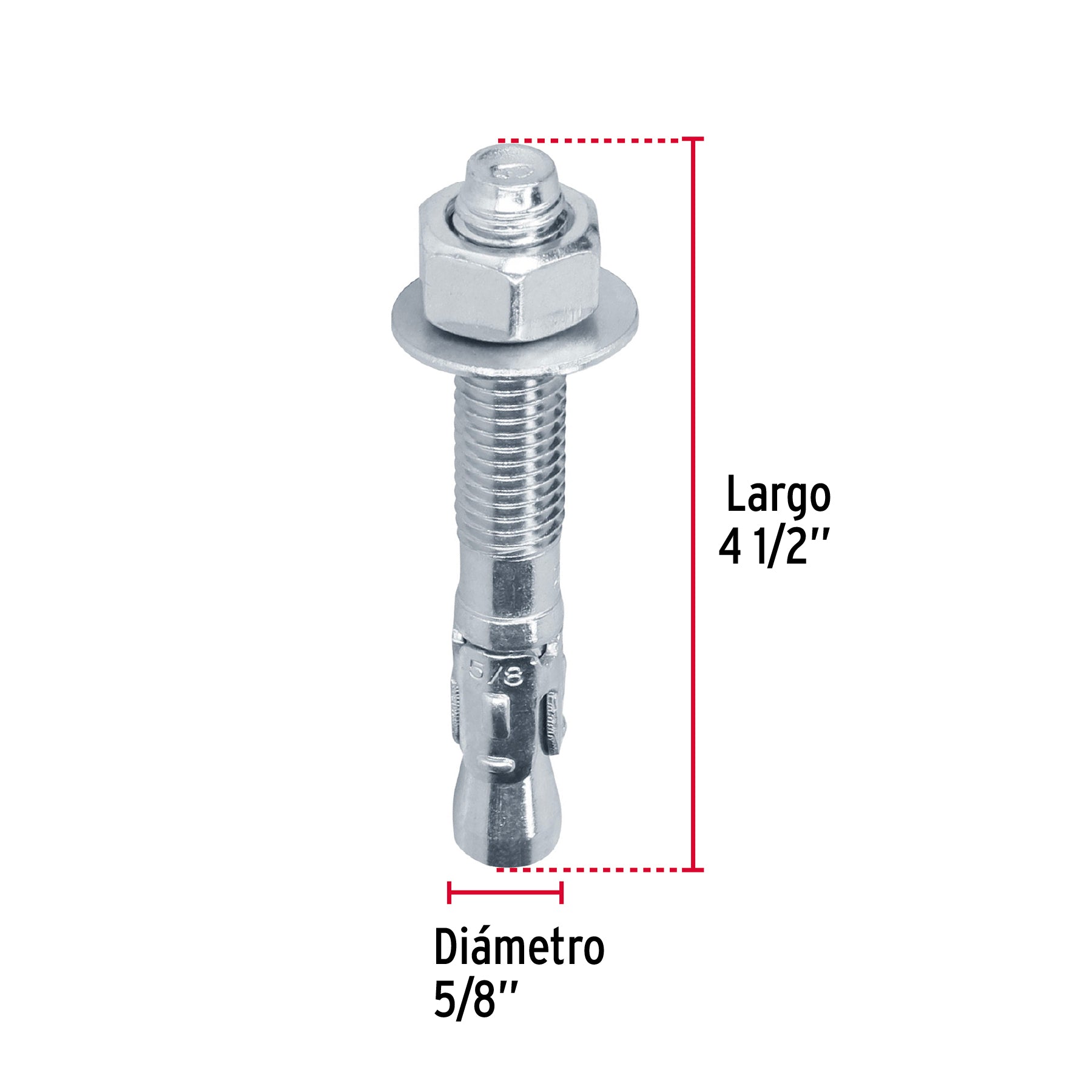 Caja con 25 taquetes arpón de 5/8" x 4-1/2", FIERO