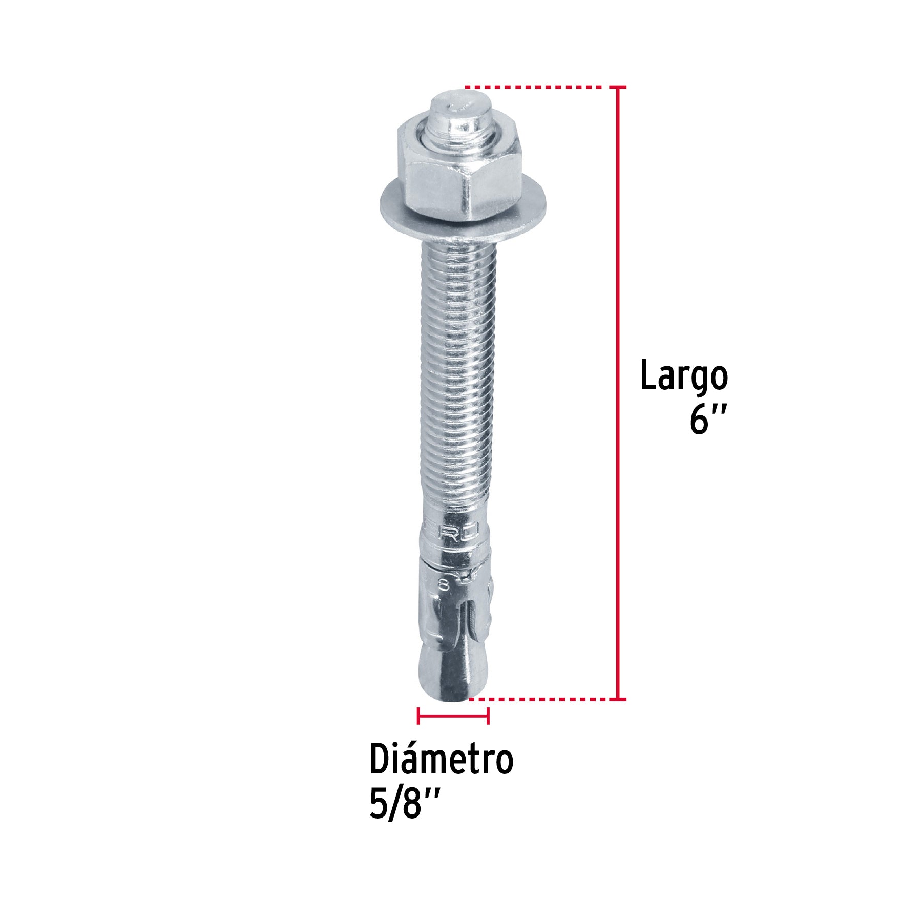 Caja con 25 taquetes arpón de 5/8" x 6", FIERO