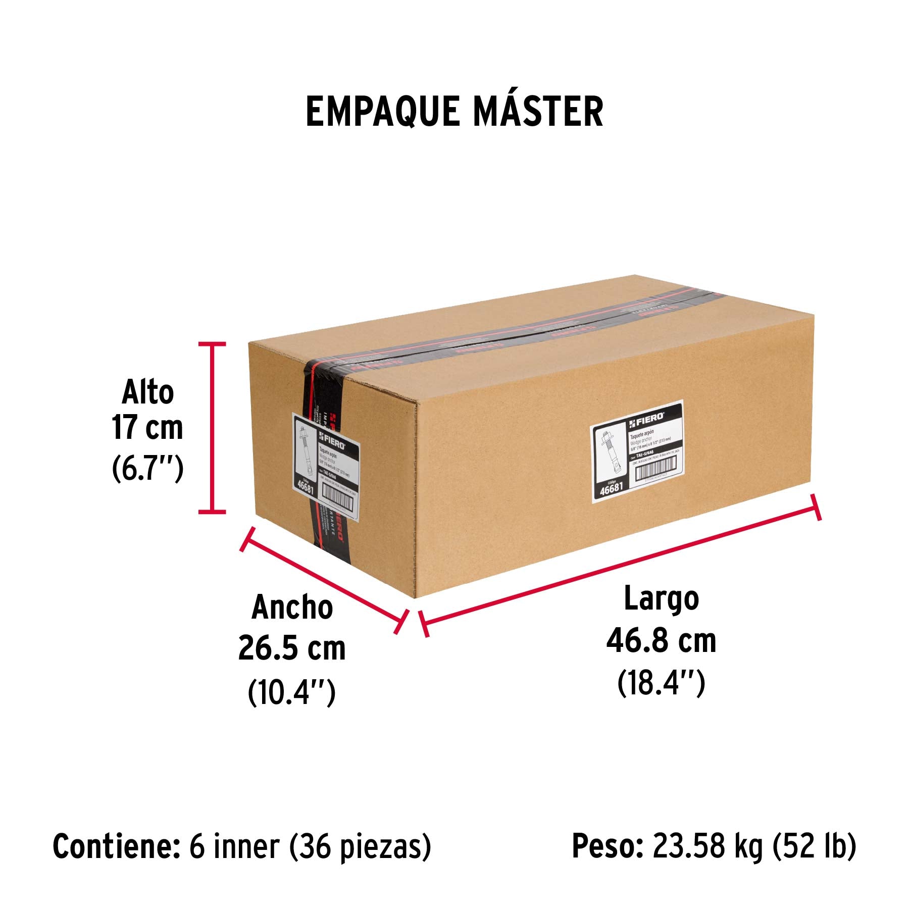 Bolsa con 2 taquetes arpón 5/8" x 8-1/2", FIERO - Empaque