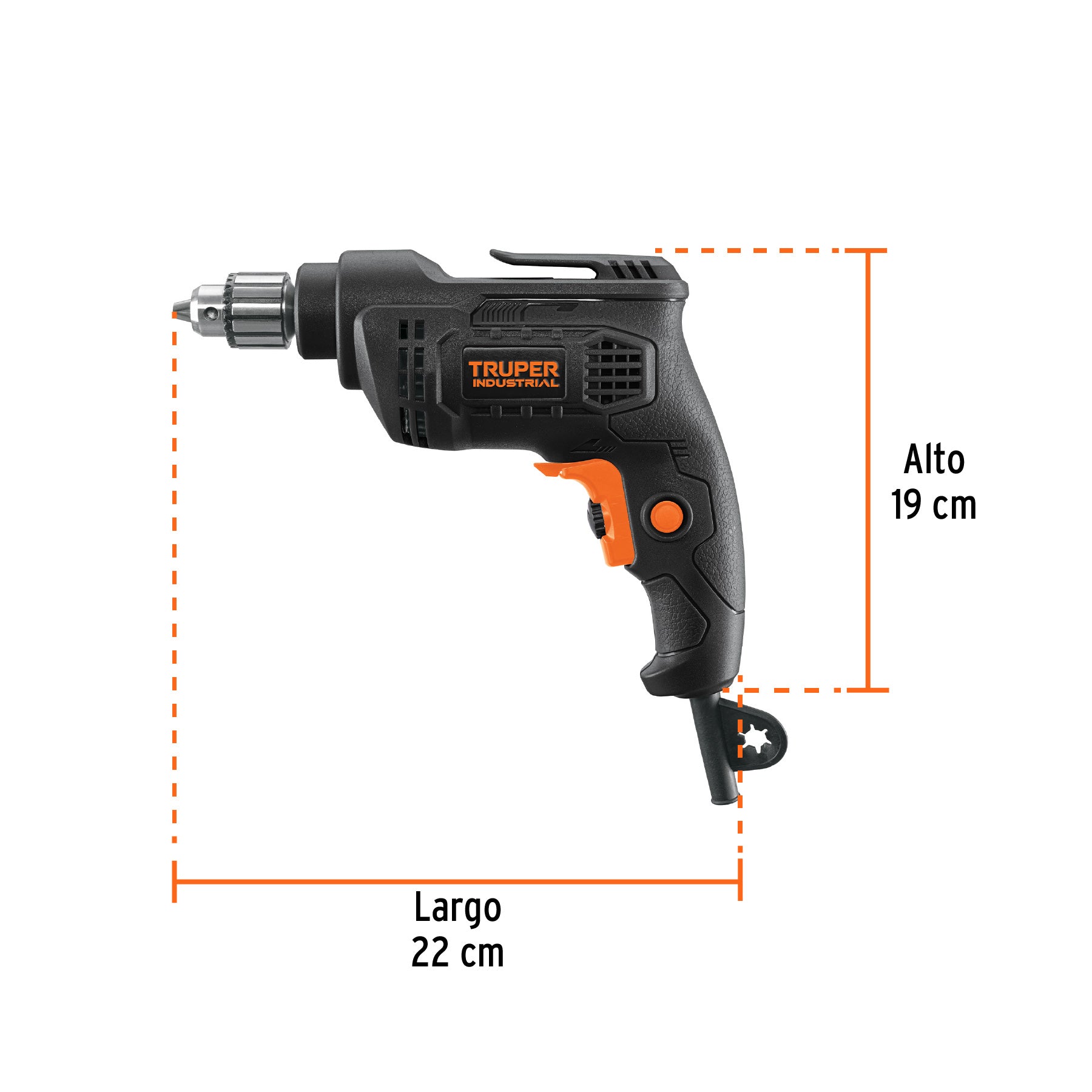 Taladro/destornillador 1/4", 380W, TRUPER INDUSTRIAL