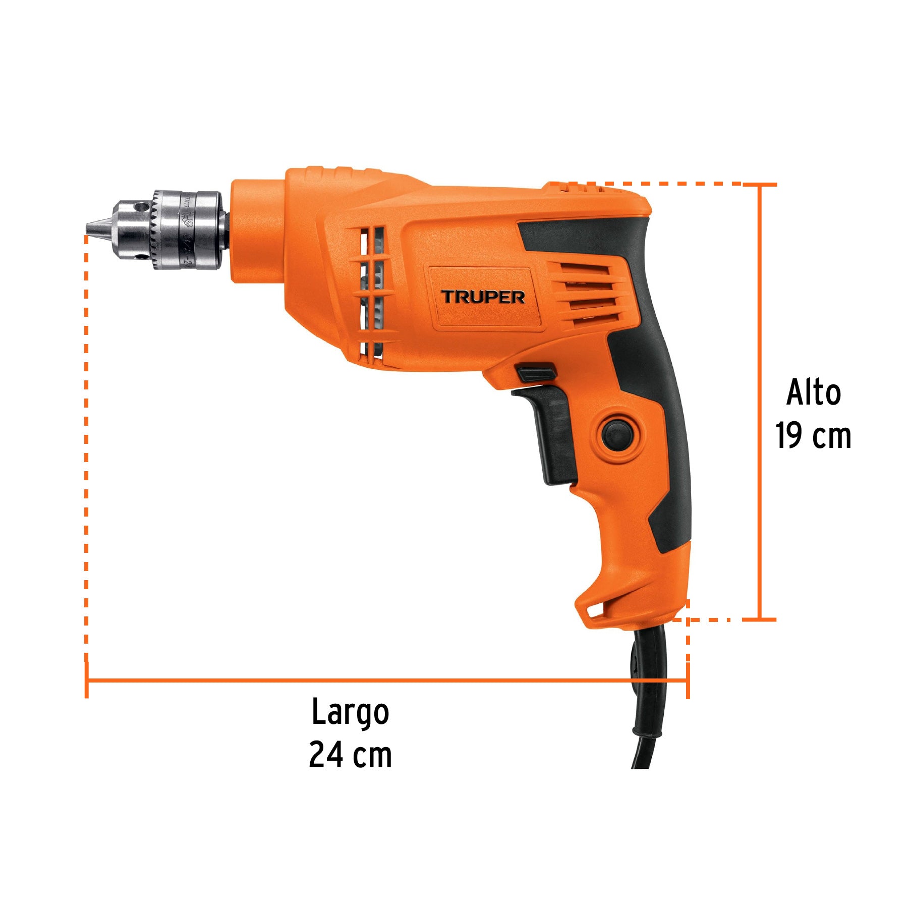 Taladro/destornillador 3/8", 400W, TRUPER PRO