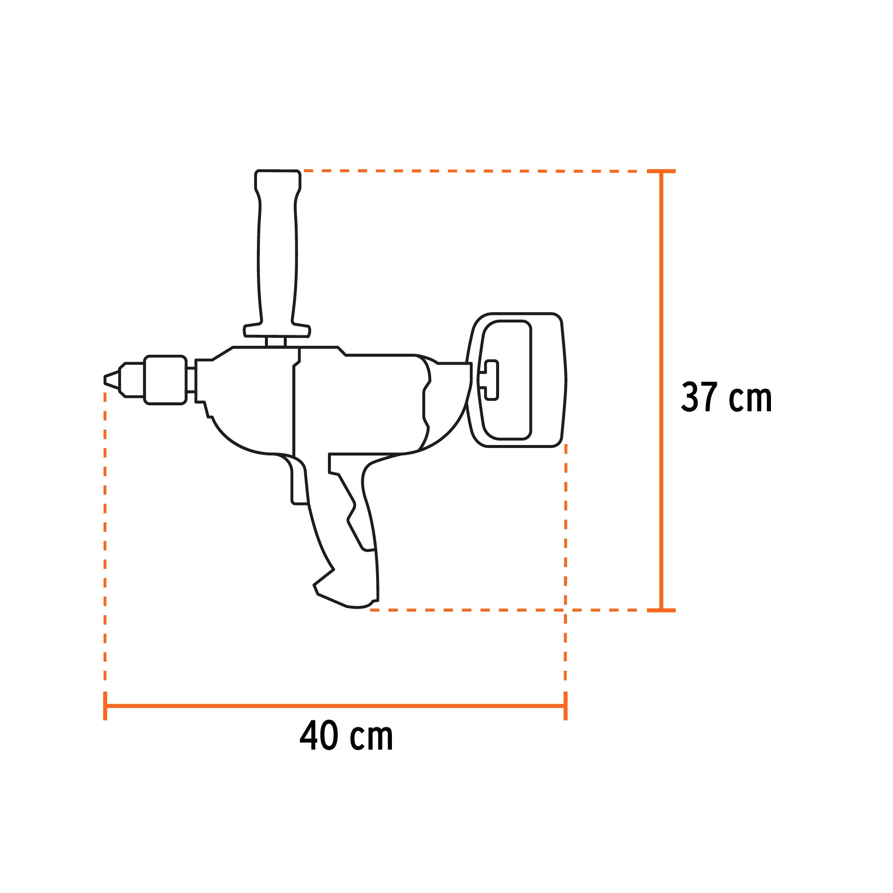Taladro/destornillador tipo espada 1/2", 1150W, INDUSTRIAL