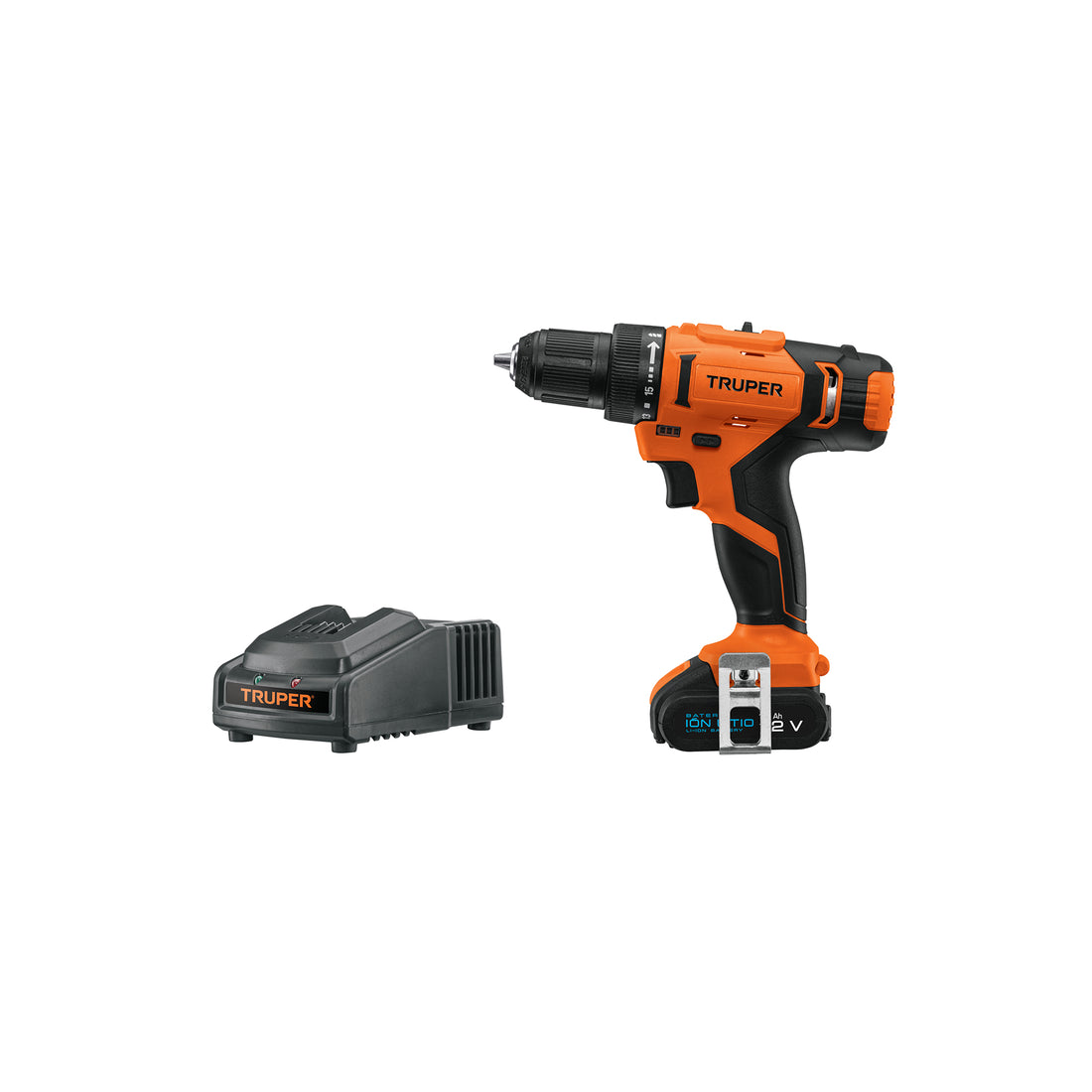 Taladro/destornillador 3/8", 12V, 1 batería 2Ah, PRO