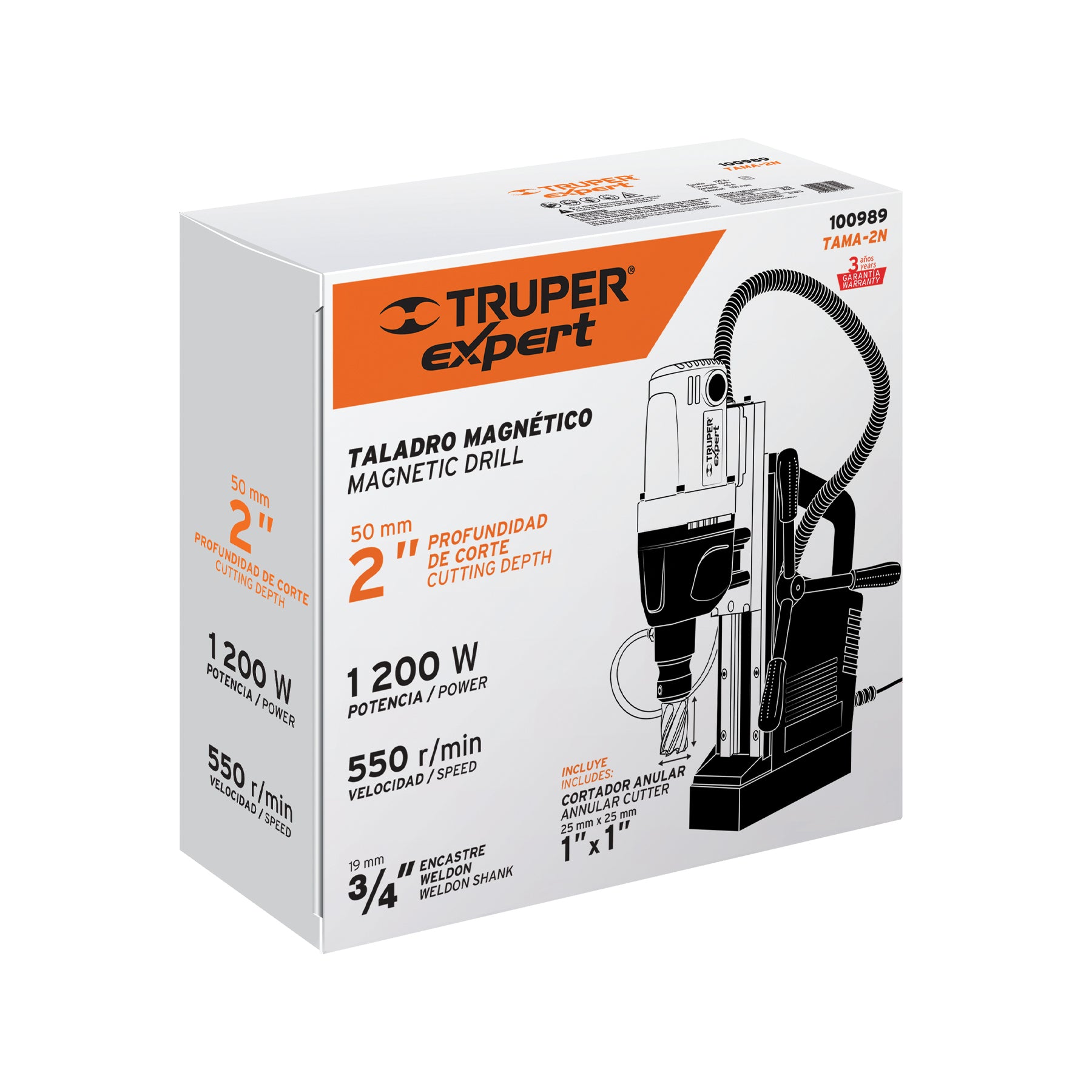 Taladro magnético 1-3/8", 1200W, TRUPER EXPERT