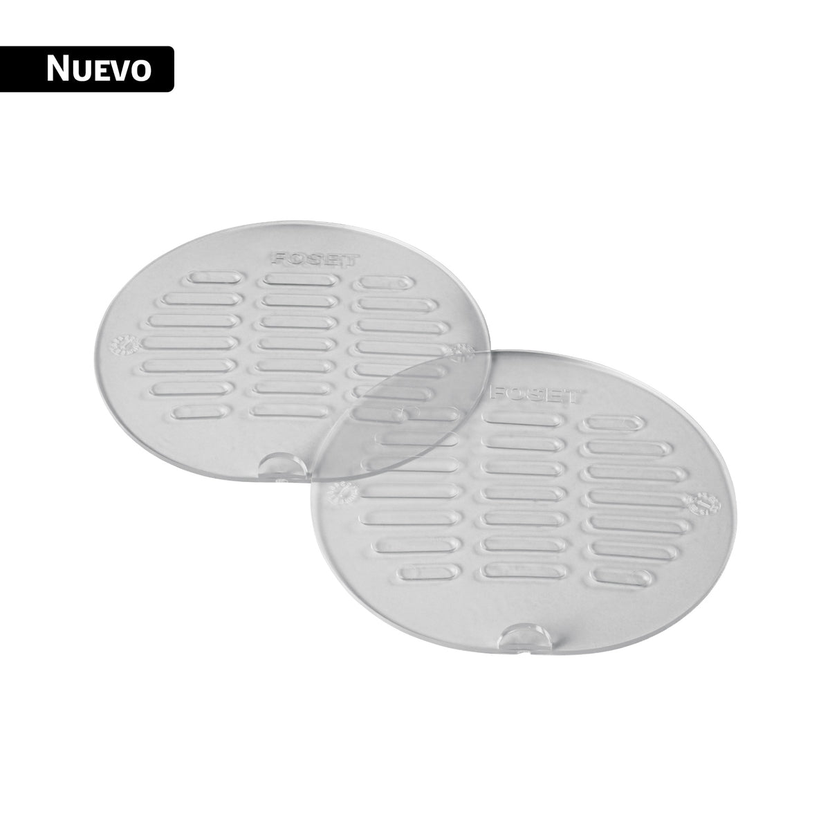Juego de 2 tapas transparentes de PVC para coladera 5",FOSET