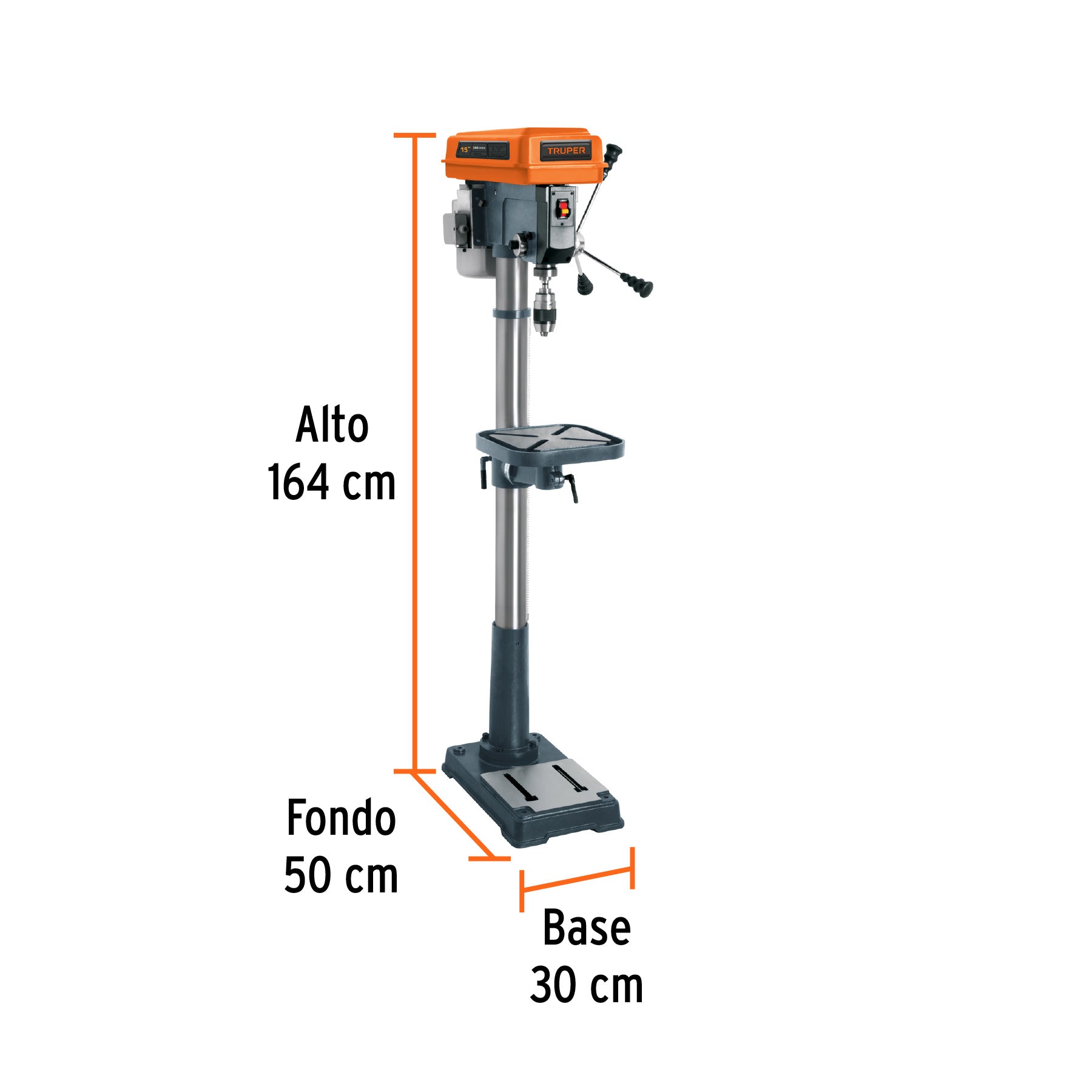 Taladro de piso 15", 1 HP (750 W), broquero 5/8", TRUPER