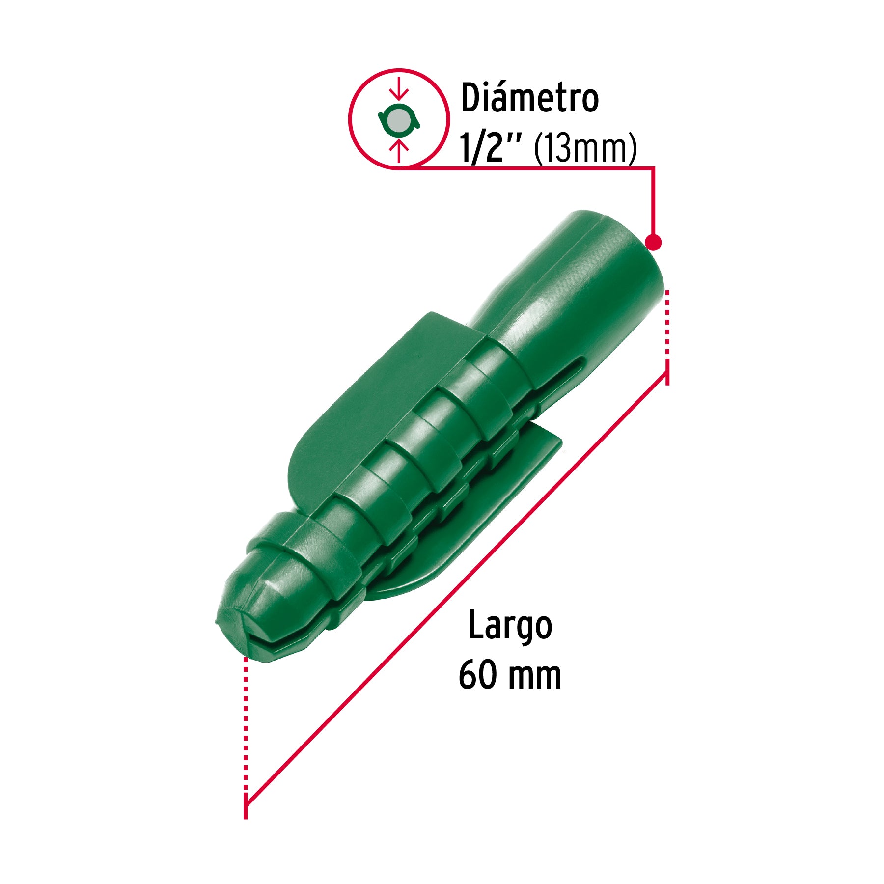 Bolsa con 50 taquetes de plástico 1/2", FIERO